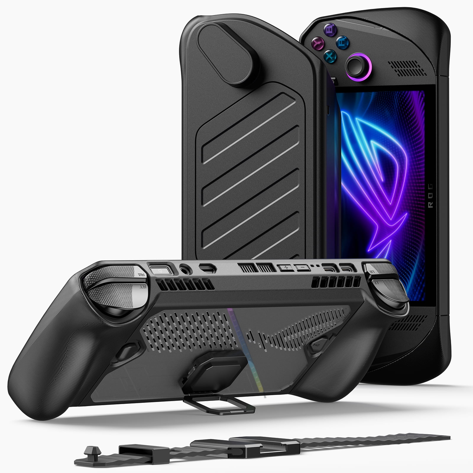 JSAUX ModCase for ASUS ROG Ally X with Cooling Fan and Protective Cover (Black) pxgp2