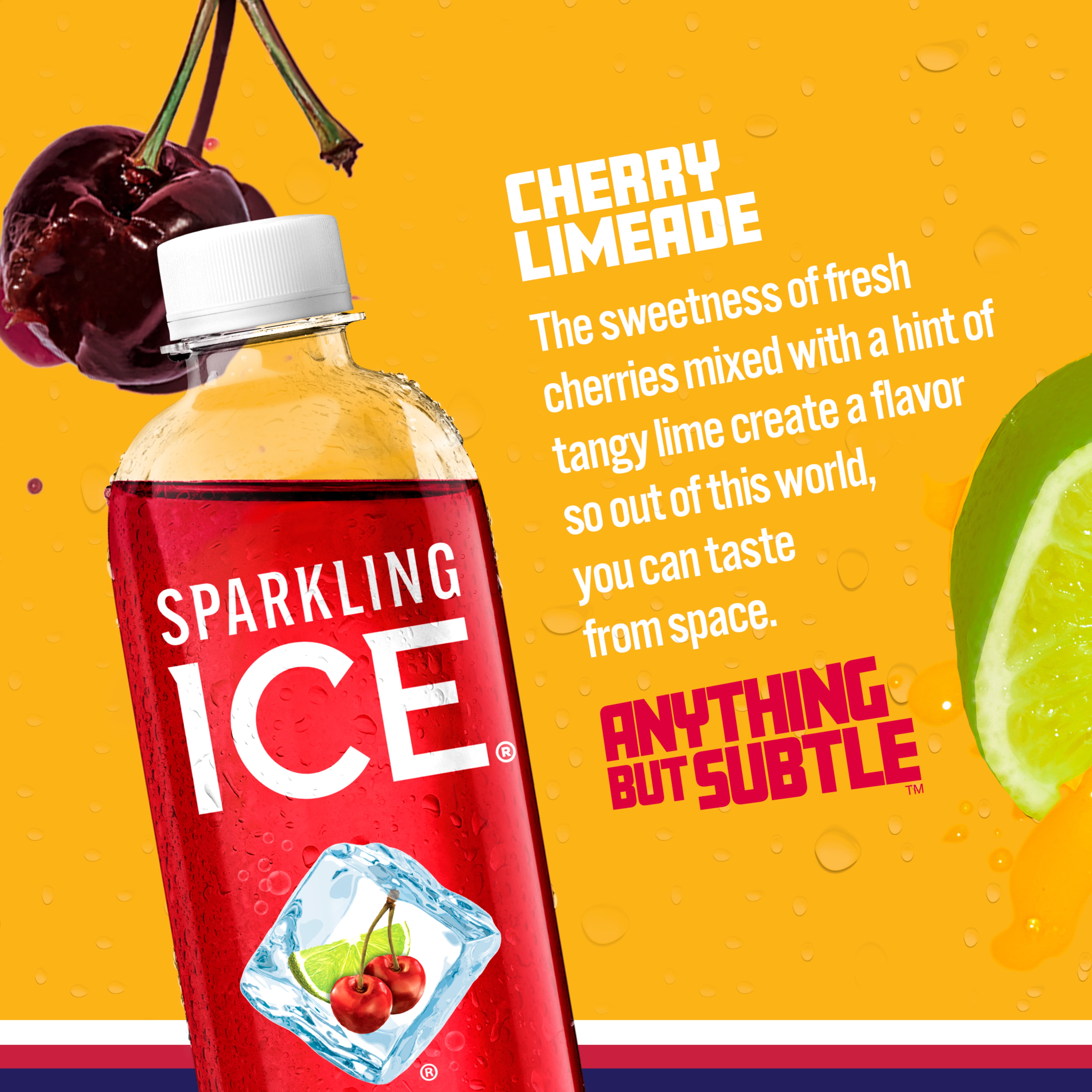 Sparkling Ice Naturally Flavored Sparkling Water, Zero Sugar Refreshing Beverage (Cherry Limeade, 17 fl oz) yi0a6
