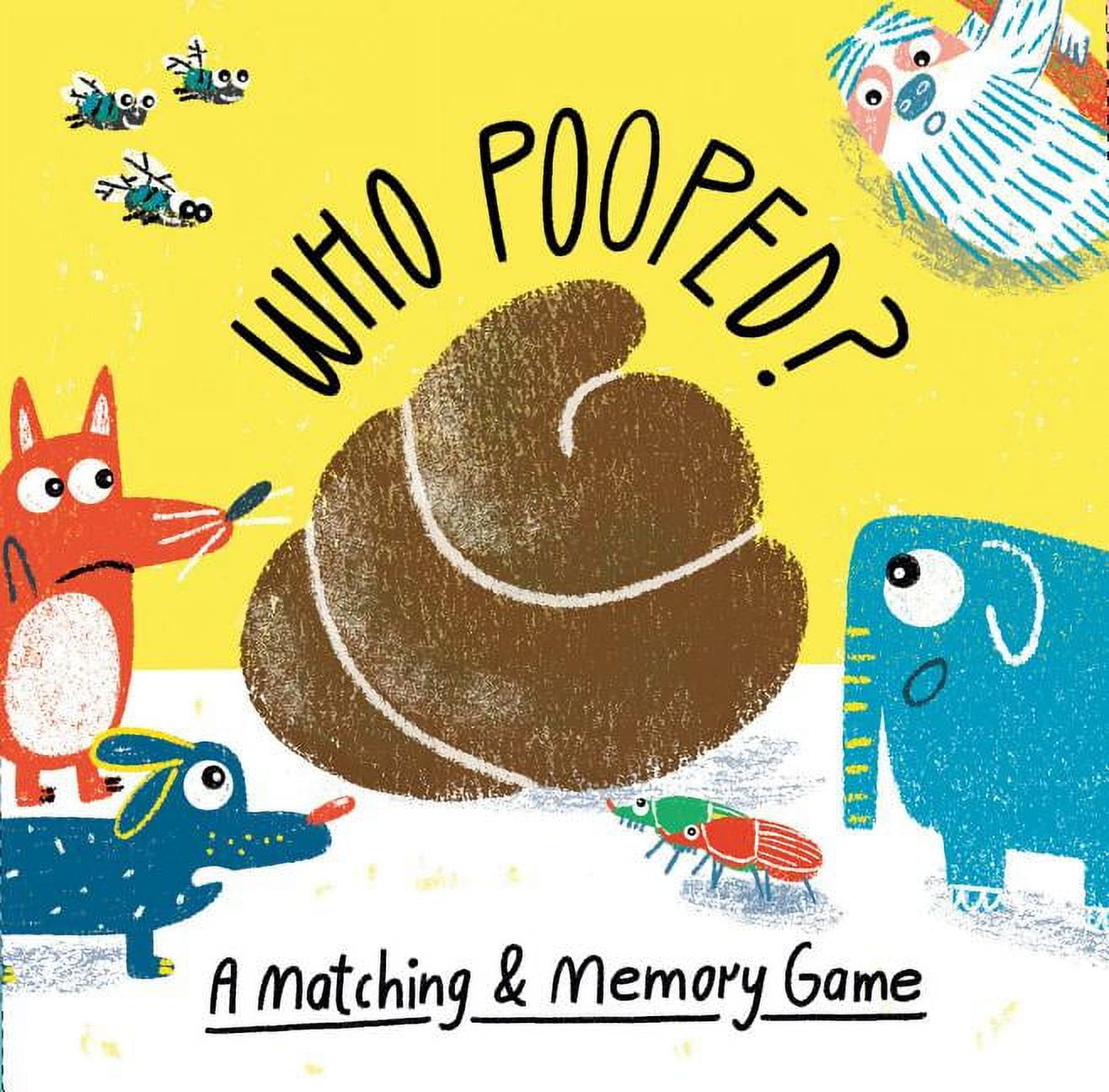 Aidan Onn Who Pooped? Matching and Memory Card Game (5.3 in x 5.4 in) 32pdz