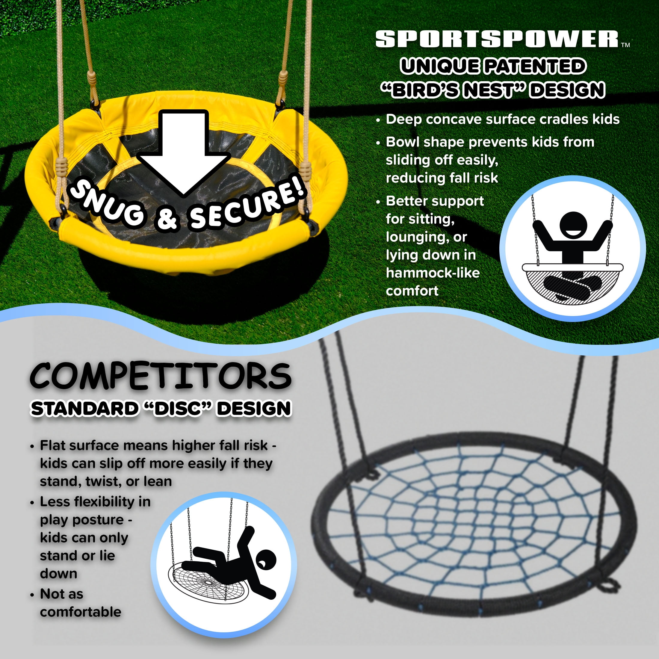 Sportspower Willow Creek Wooden Swing Set with Saucer Swing, Play Fort, Sandbox, and 8 ft Slide (One Size) 6wayx