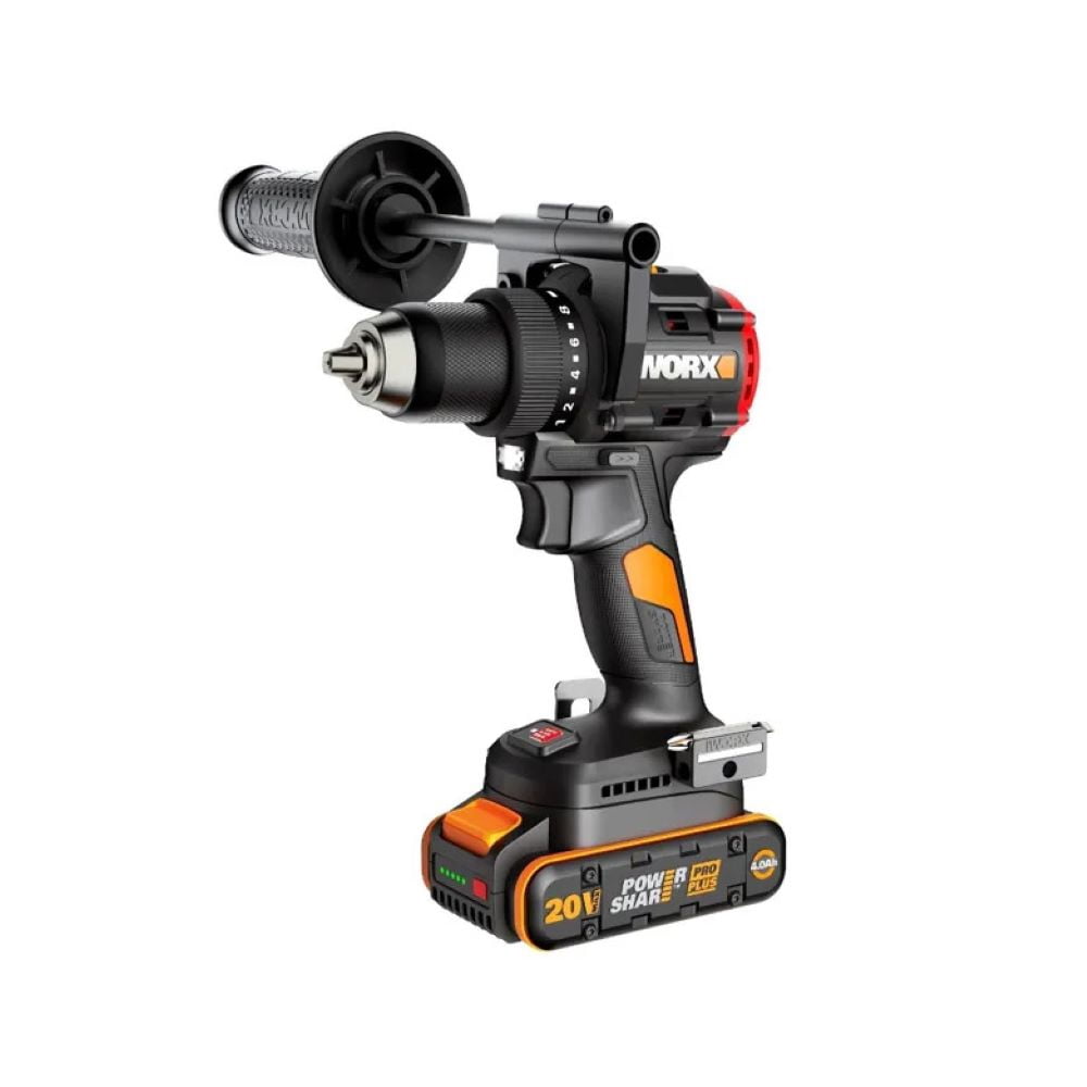 Worx WX109L 20V PowerShare Brushless Cordless Drill and Driver Kit (Black, 0.5 in Chuck) 9ymt3