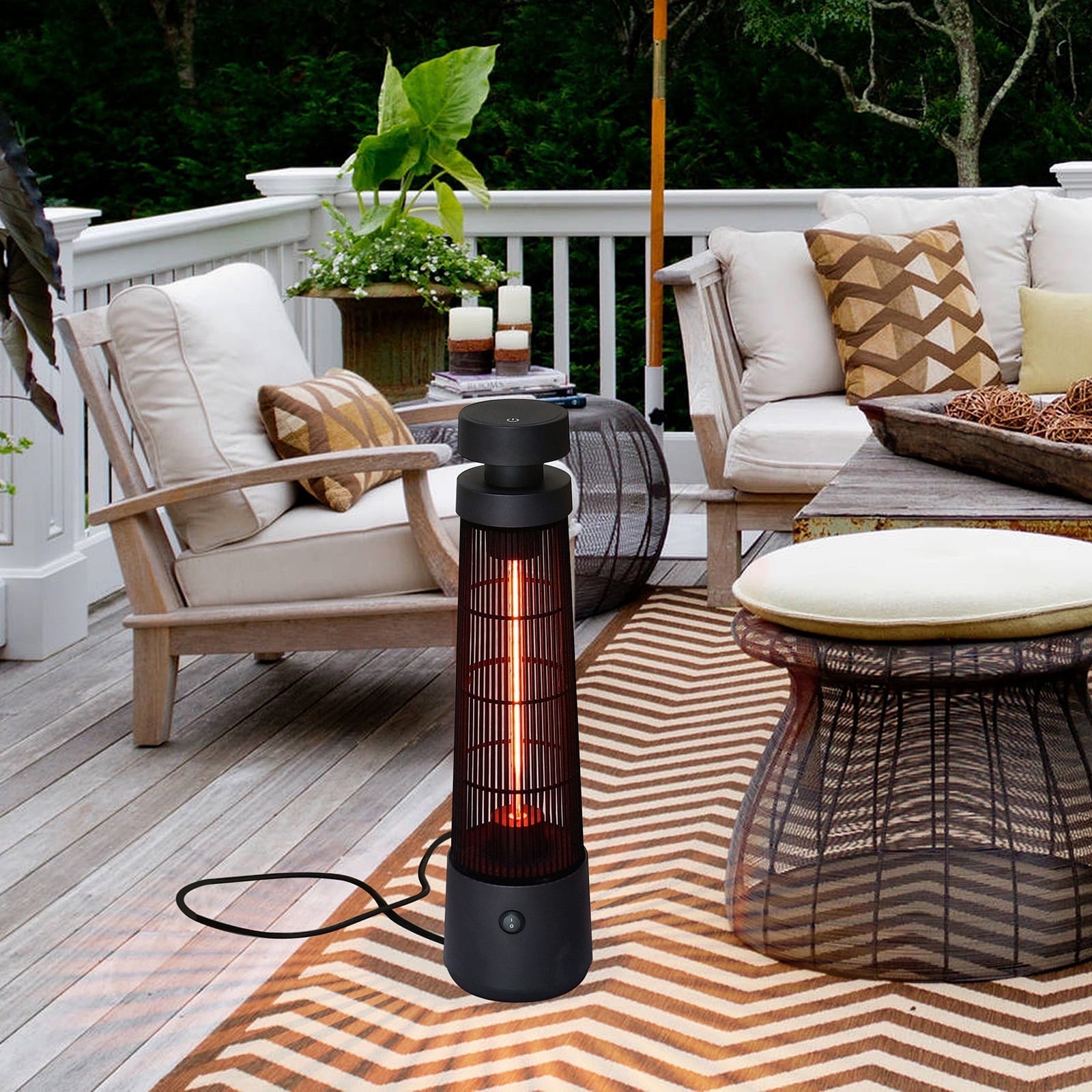 ATR ART TO REAL 1200W Infrared Electric Freestanding Patio Heater (Black, 1 Unit) zi87c