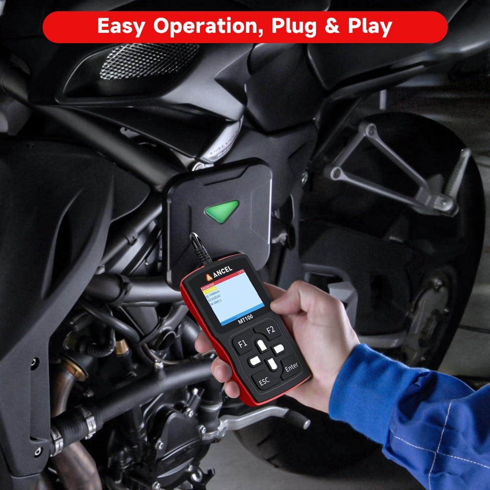 ANCEL MT100 Motorcycle Diagnostic Scan Tool OBD2 Code Reader (Clear, 1 Pack) q32gt
