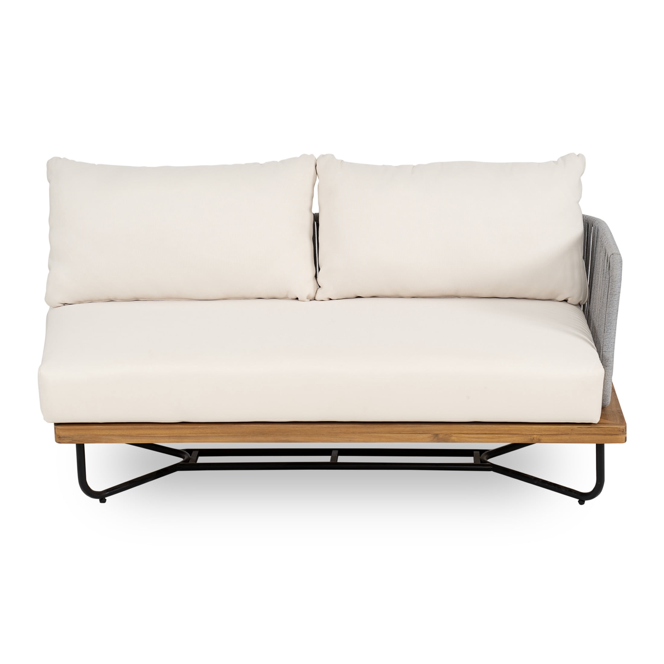 Christopher Knight Home 4-Piece Outdoor Sofa Set, Rope Woven Sectional with Water-Resistant Cushions (Beige, 8-Seat) fpdzv