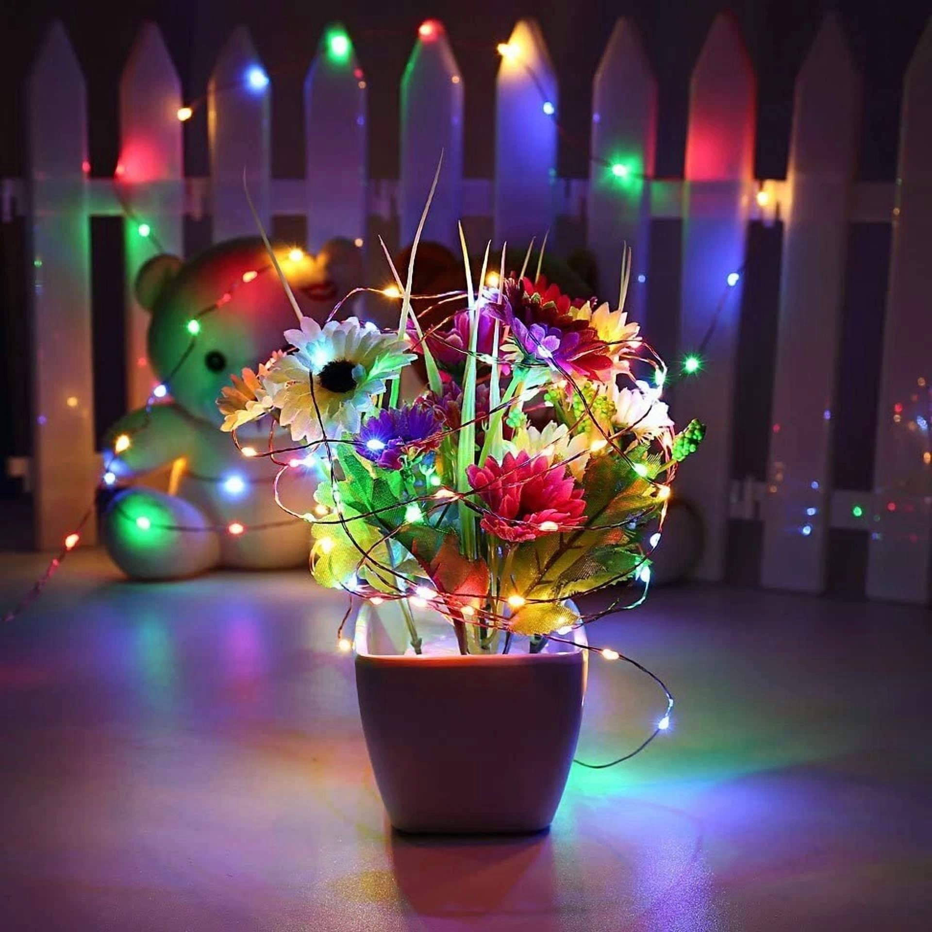 Purely Elizabeth Outdoor Solar LED String Lights Waterproof Garden Decor (Warm White, 20 ft) otffh