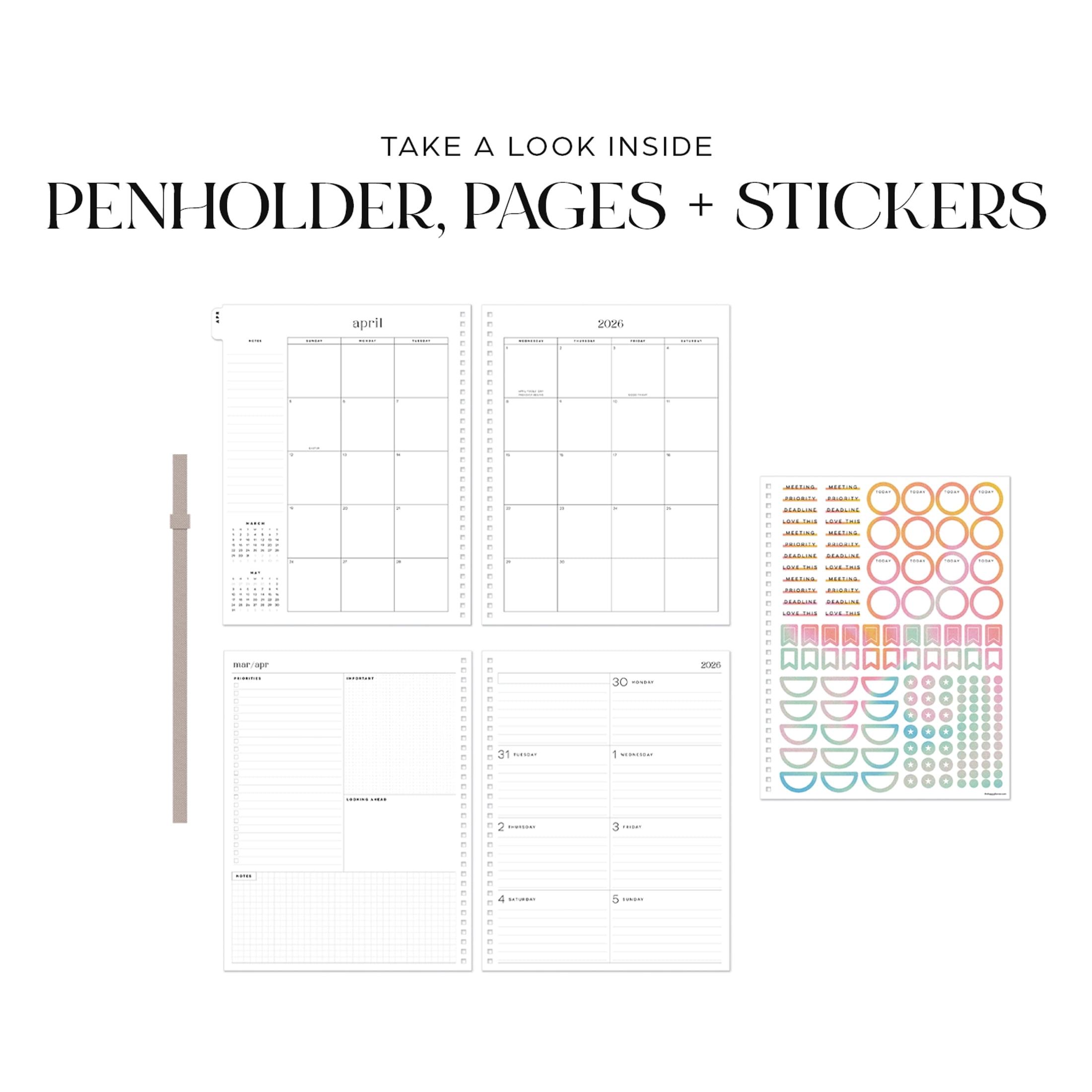 Happy Planner Bright Year 15-Month Weekly & Monthly Planner, Dashboard Layout (8.5 in x 11 in) gzv9t