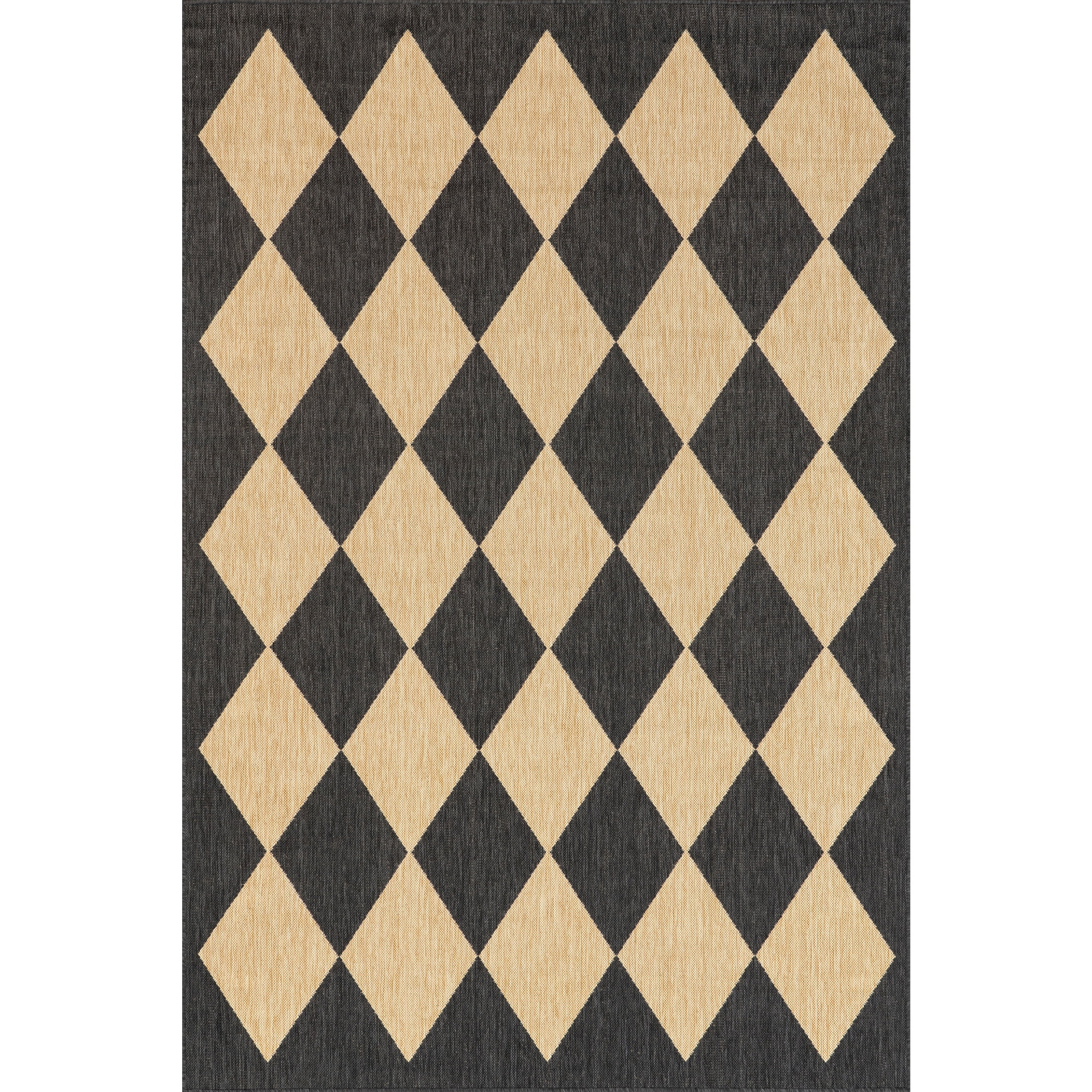 nuLOOM Sabina Diamond Trellis Indoor/Outdoor Area Rug (Dark Grey, 2 ft x 3 ft) 5sbbp