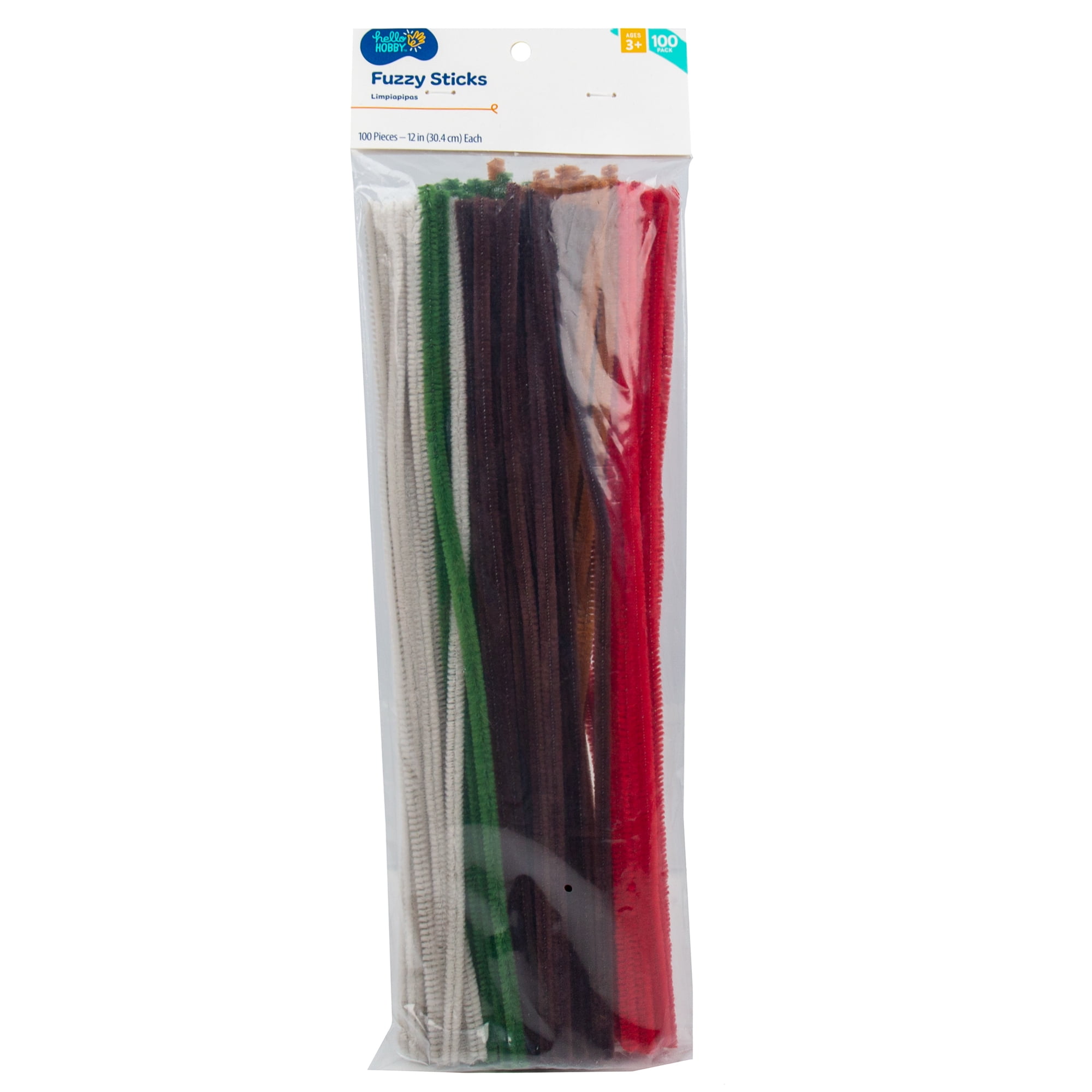 Hello Hobby Dark Fuzzy Sticks Craft Pipe Cleaners (Multi-Color, 400-Pack) 435wn
