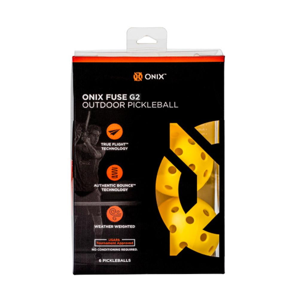 Onix Fuse G2 Pickleball Balls, Tournament Grade Outdoor Performance (Yellow, 3 Pack) a6evg