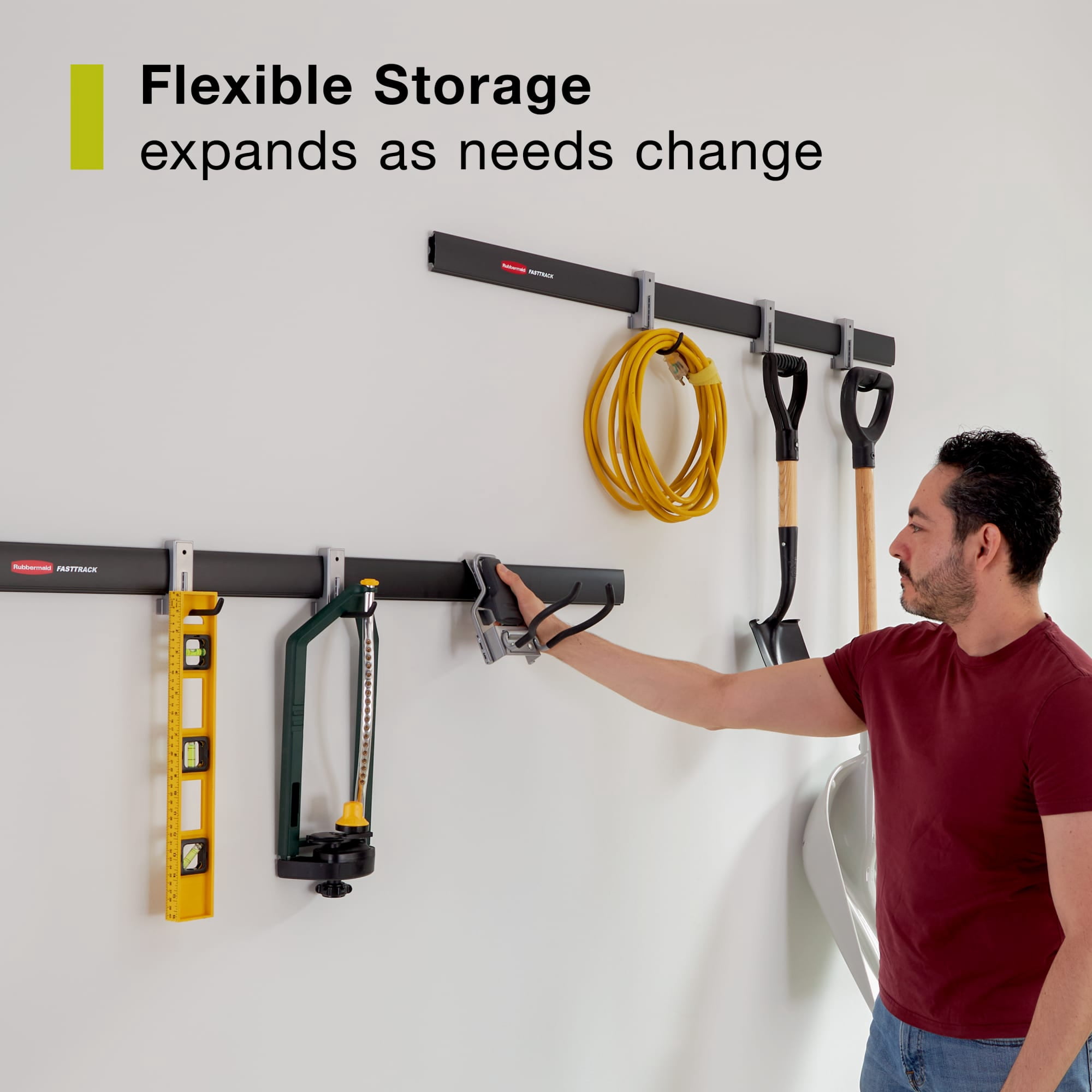 Rubbermaid FastTrack Garage Storage System Heavy-Duty Wall Organization Kit (Black, 8-Piece) sor9u