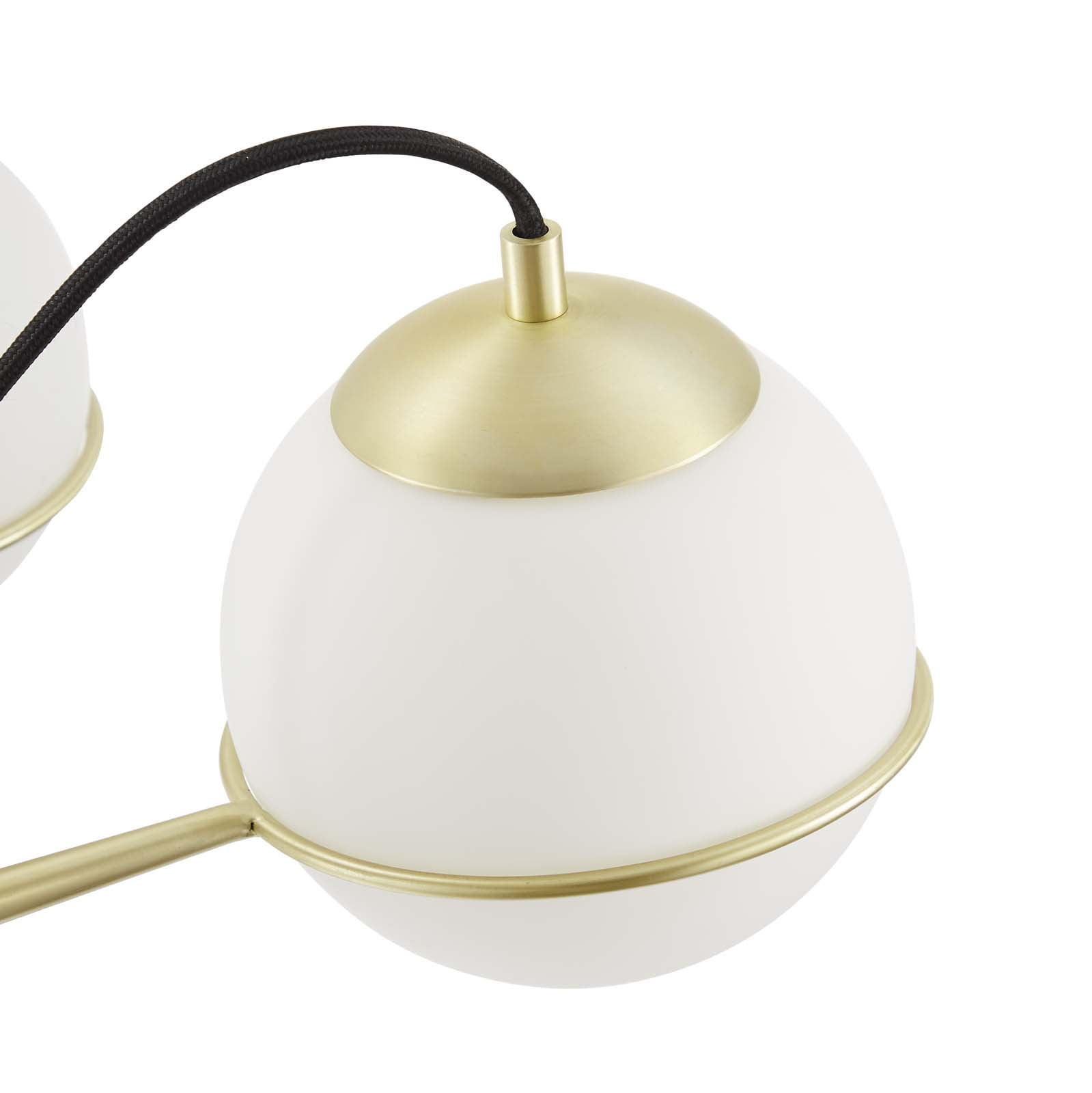 Modway Hanna 8-Light Chandelier Mid-Century Modern Ceiling Fixture (Opal Gold, 31.5 in) 646kk