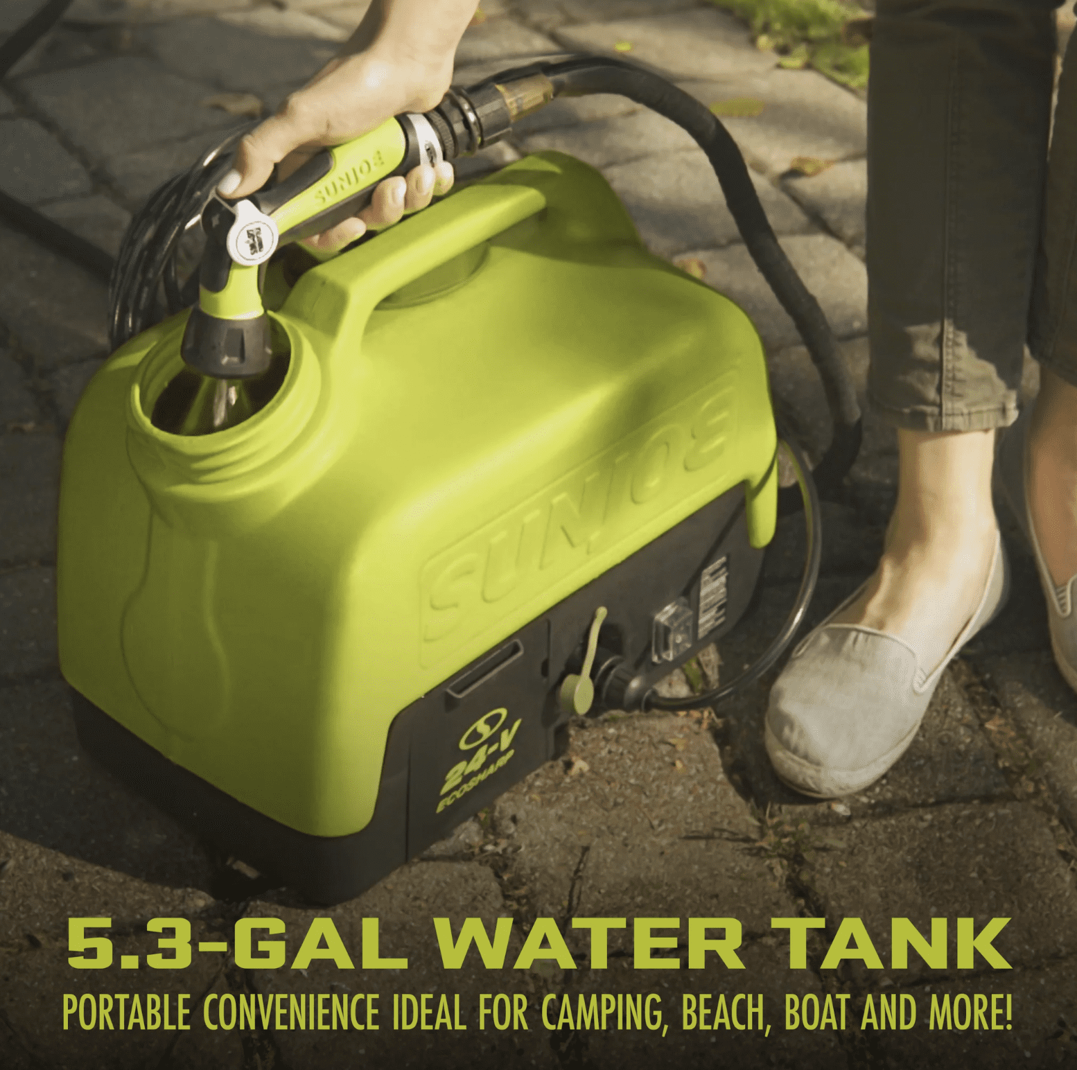 Sun Joe 24V ION+ Cordless Portable Spray Washer Kit with 2.0Ah Battery (Refurbished, 116 PSI) 9kkn0