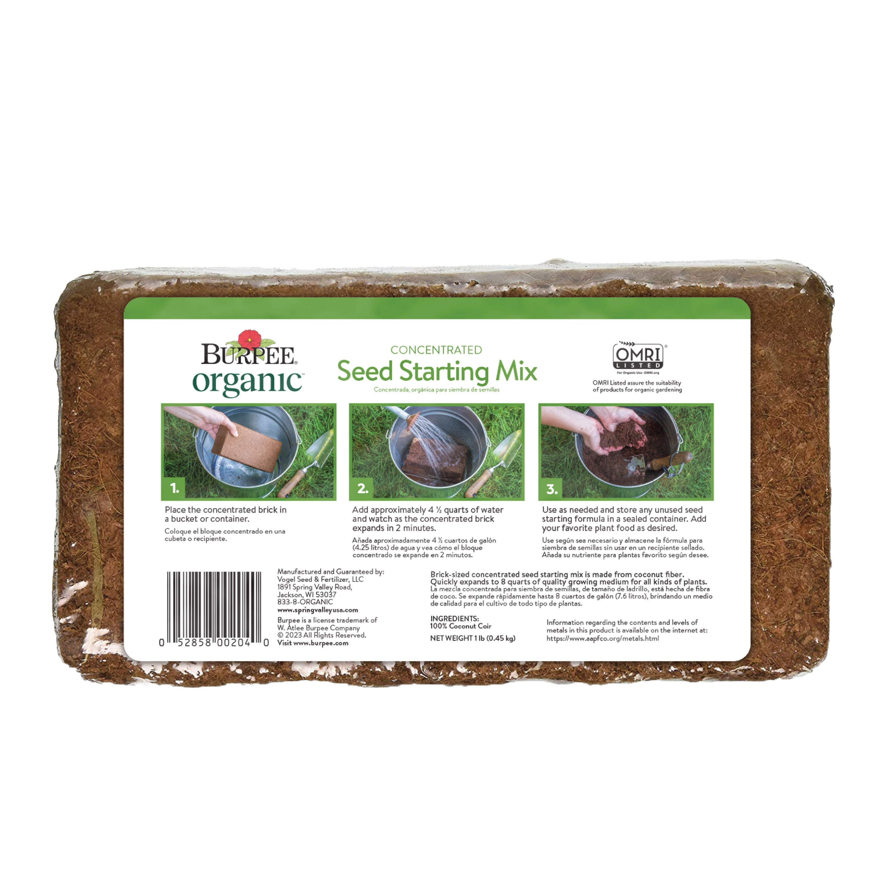 Burpee Organic Concentrated Seed Starting Mix for Gardening and Planting (8 qt) dtr6l