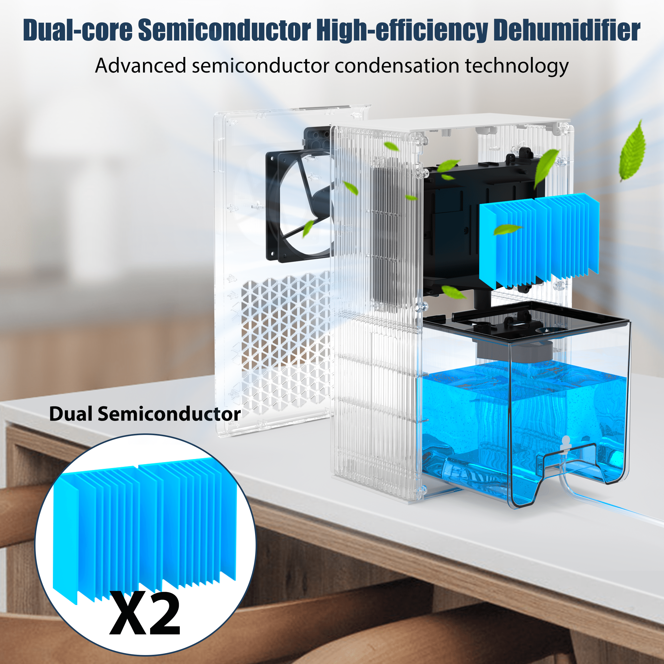 Cobectal Electric Dehumidifier for Home, Quiet Operation with Auto Shut-Off and 7-Color LED Light (Black, 95 oz) c2jxo