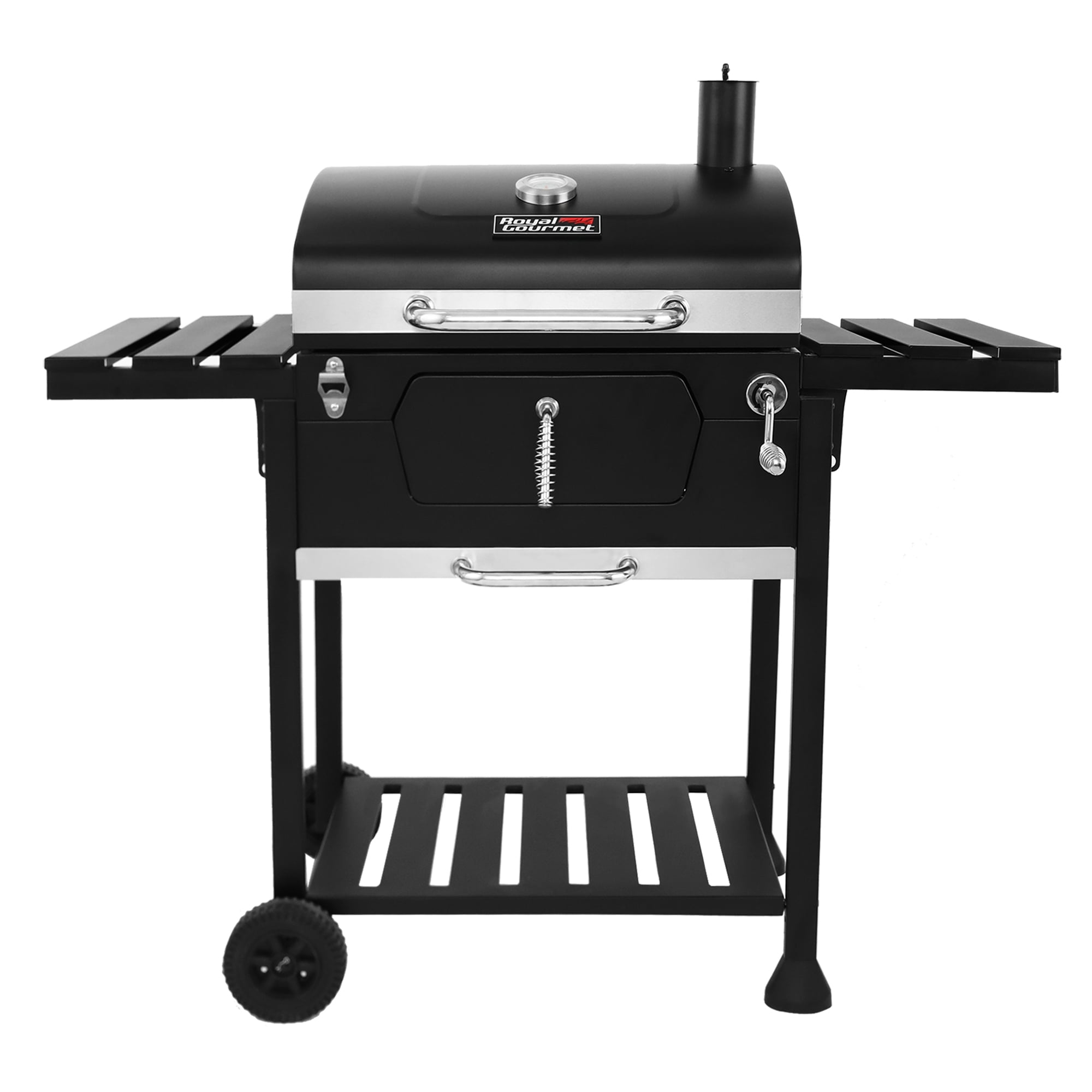 Royal Gourmet CD1824EN Charcoal BBQ Grill with Adjustable Charcoal Pan and Side Tables (Black, 474 sq in) e9i79