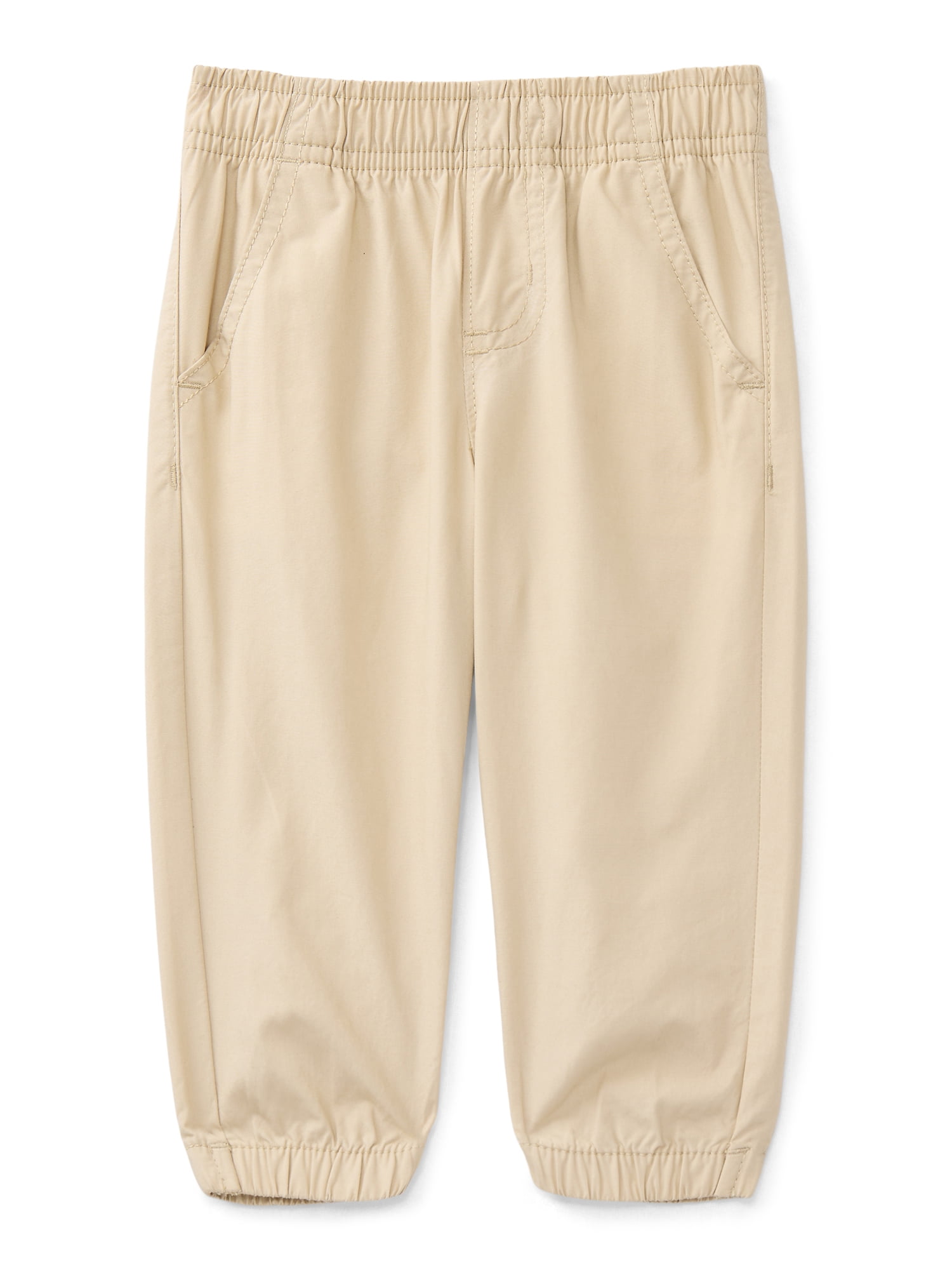 Wonder Nation Baby Girls Woven Cotton Jogger Pants (Solid Color, Newborn-24M) 4f7fw