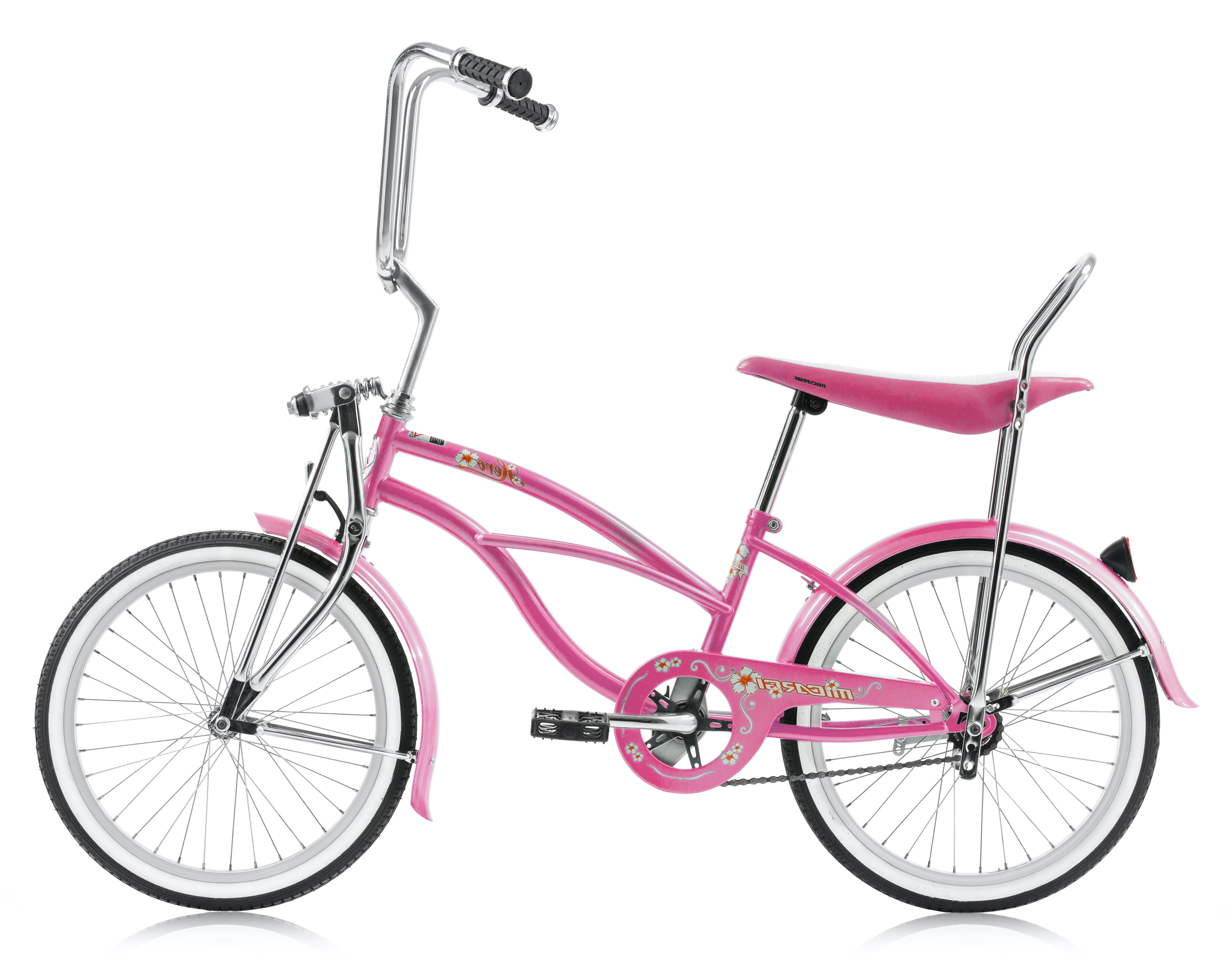 Wonder Wheels 20 in. Beach Cruiser Lowrider Bicycle with Banana Seat (Pink, 20 in.) 7d7et