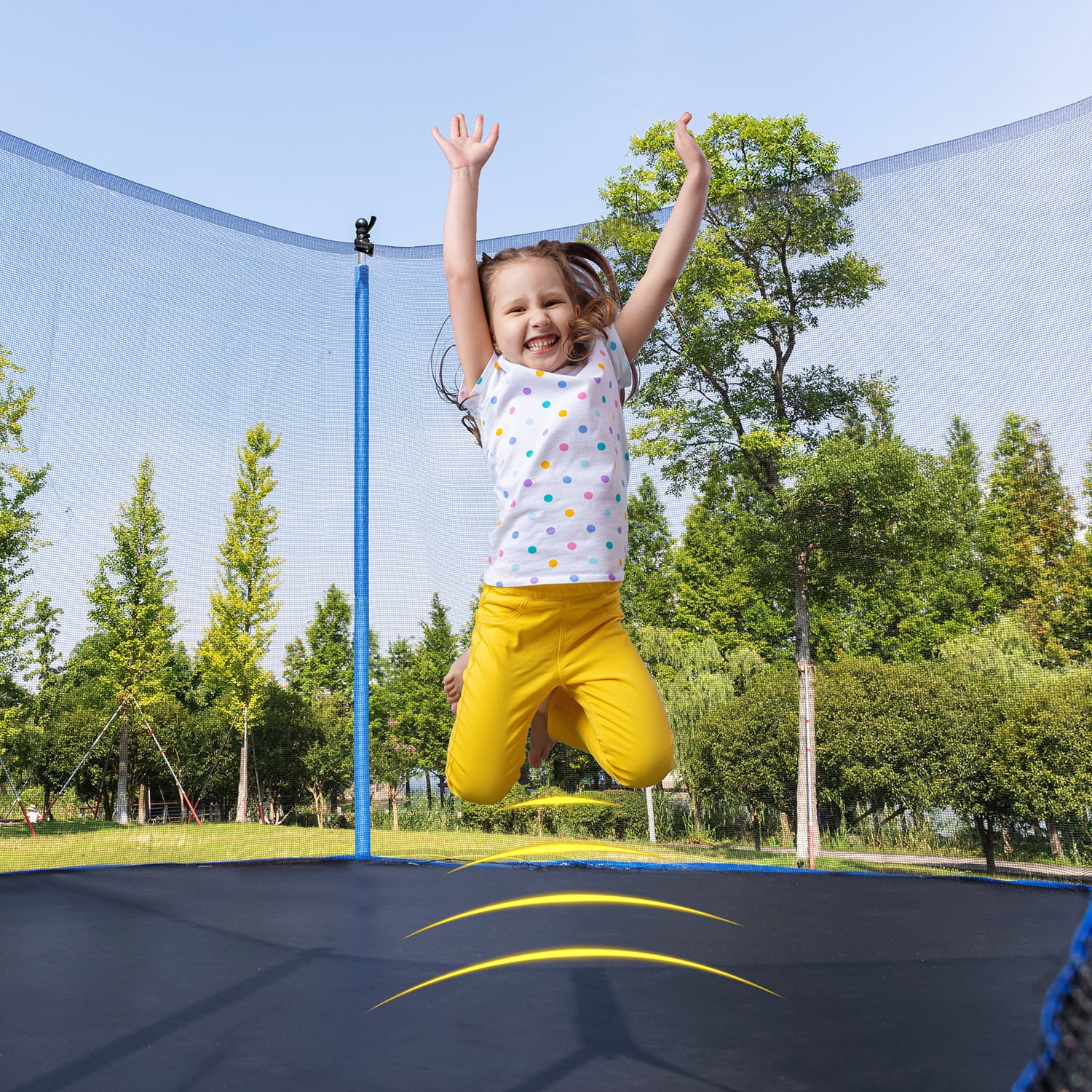 Sumdeal 14ft Outdoor Trampoline with Safety Enclosure and Ladder (Blue, 14 ft) ey7wa
