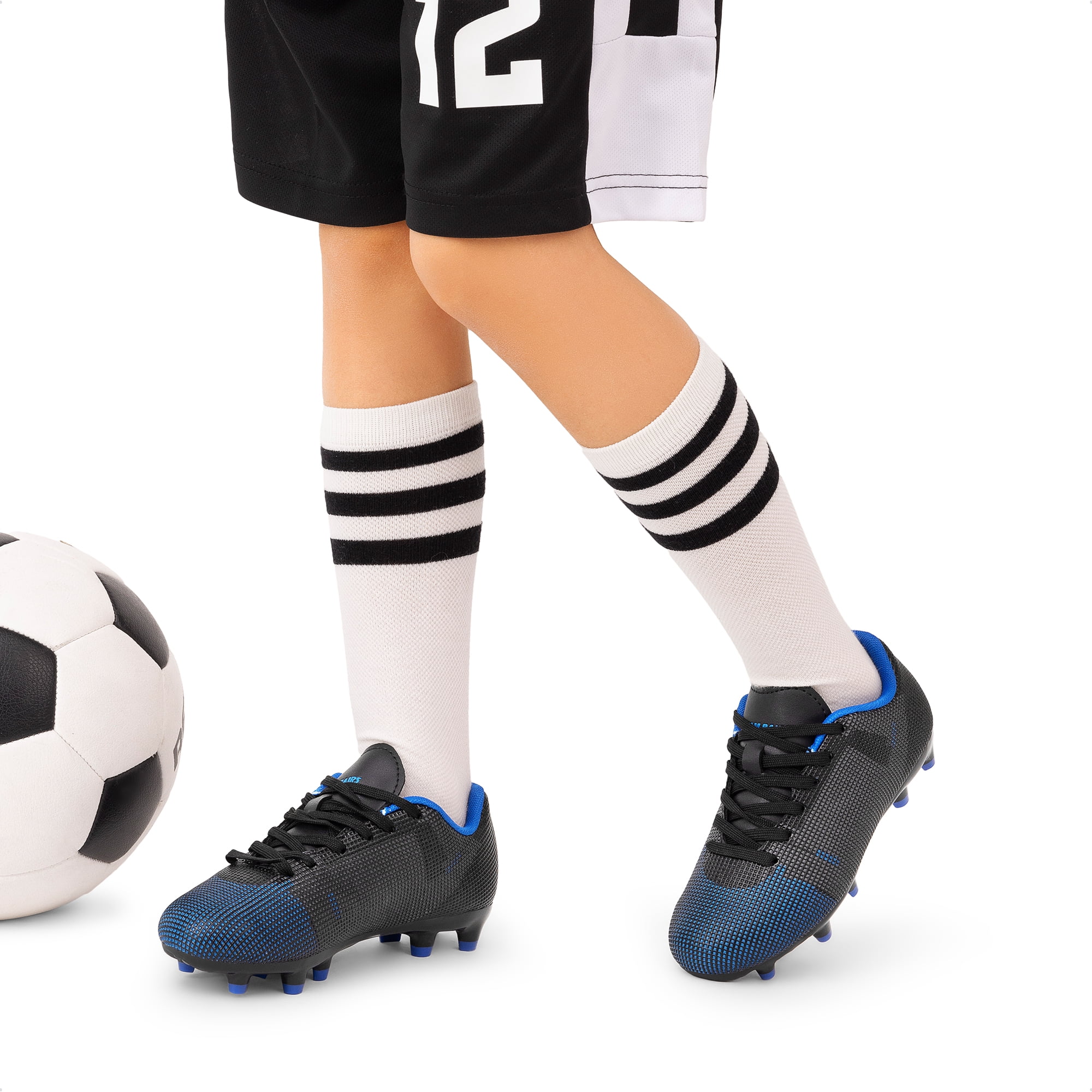 Dream Pairs Kids Soccer Cleats Firm Ground Athletic Football Shoes (Black, 4 US Big Kid) yjwse