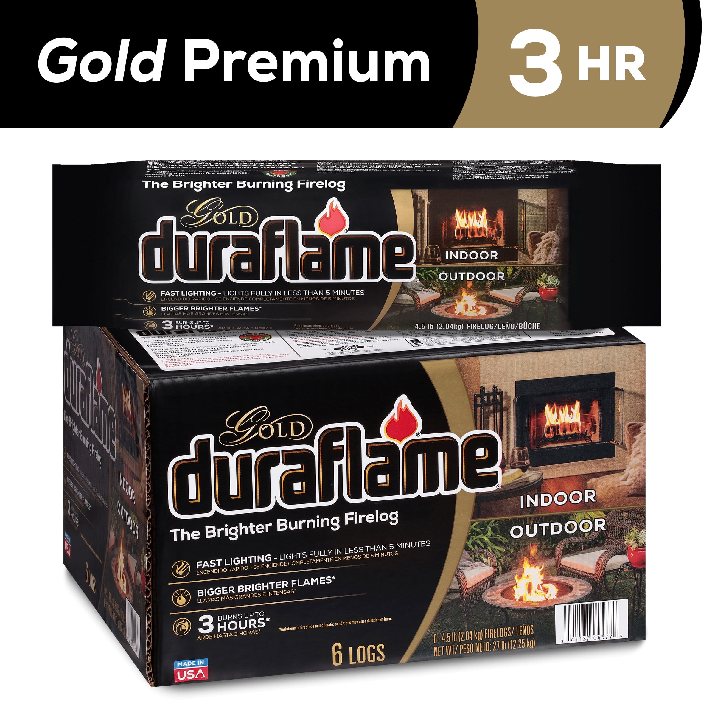 Duraflame Gold Ultra Premium Firelogs (Gold, 4.5 lb, 6-Pack) r8ndc