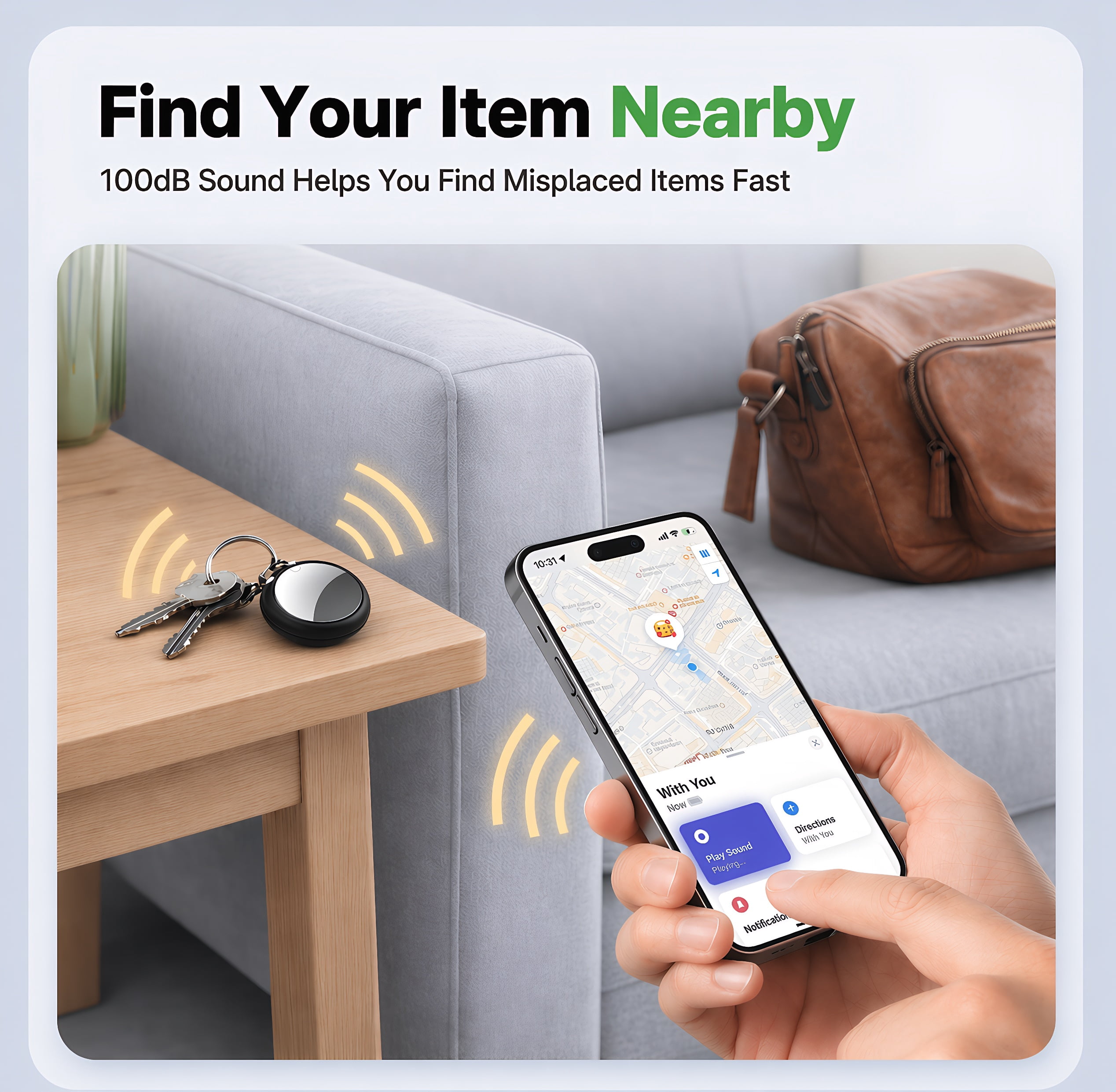 STARBIAO Bluetooth Tracker for Apple Find My, Waterproof Item Locator for Keys and Luggage (Black, 4 Pack) mxn4z