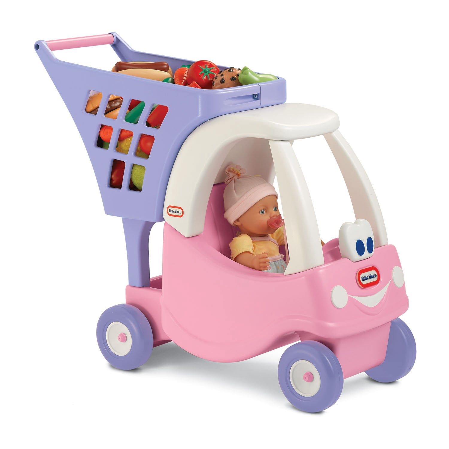 Little Tikes Princess Cozy Shopping Cart (Pink, 17 in x 13 in x 22 in) 8j0on