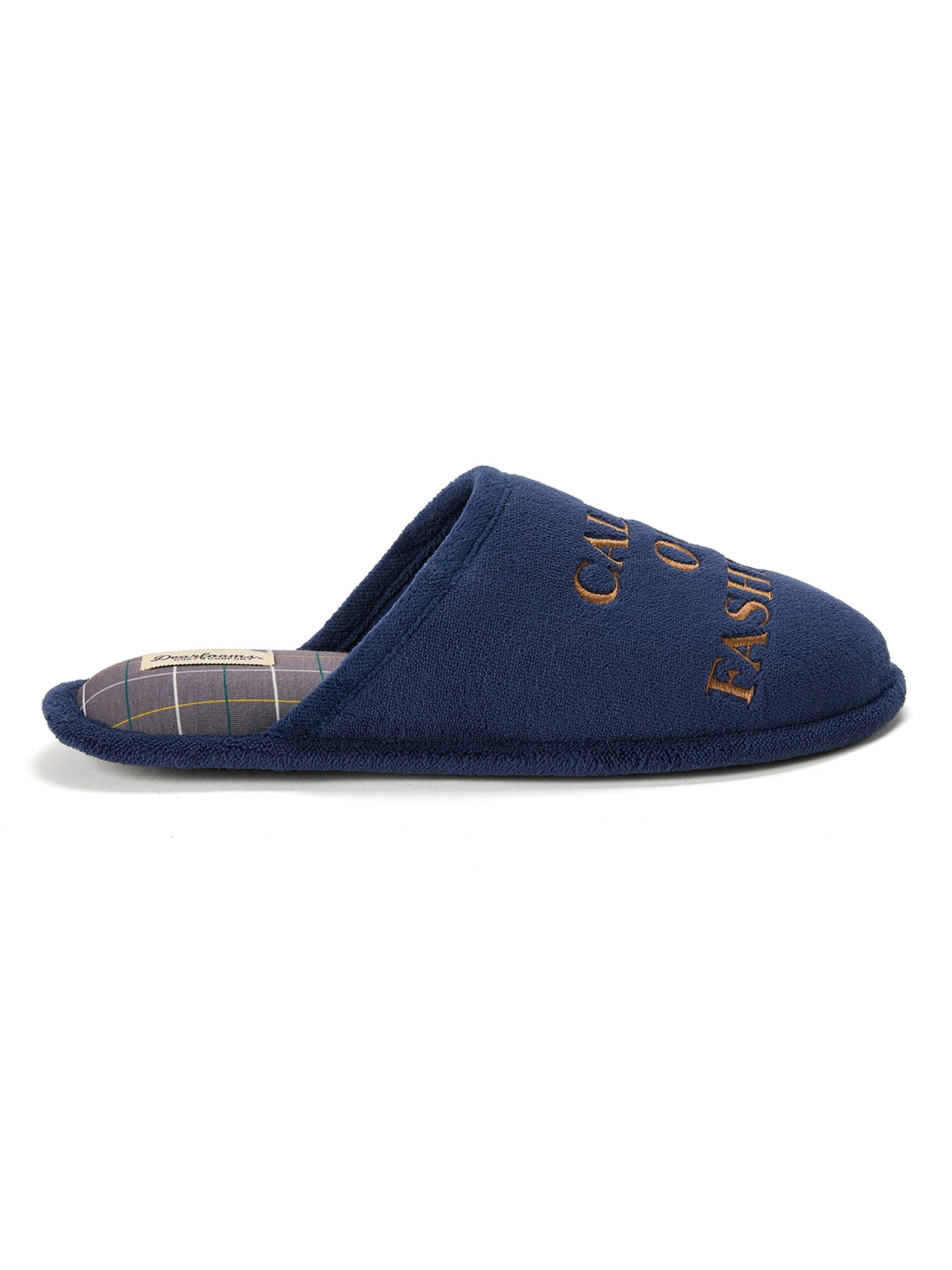 Dearfoams Cozy Comfort Scuff Slippers Indoor Outdoor Durable Footwear (Blue, Men's Size 10) necp9