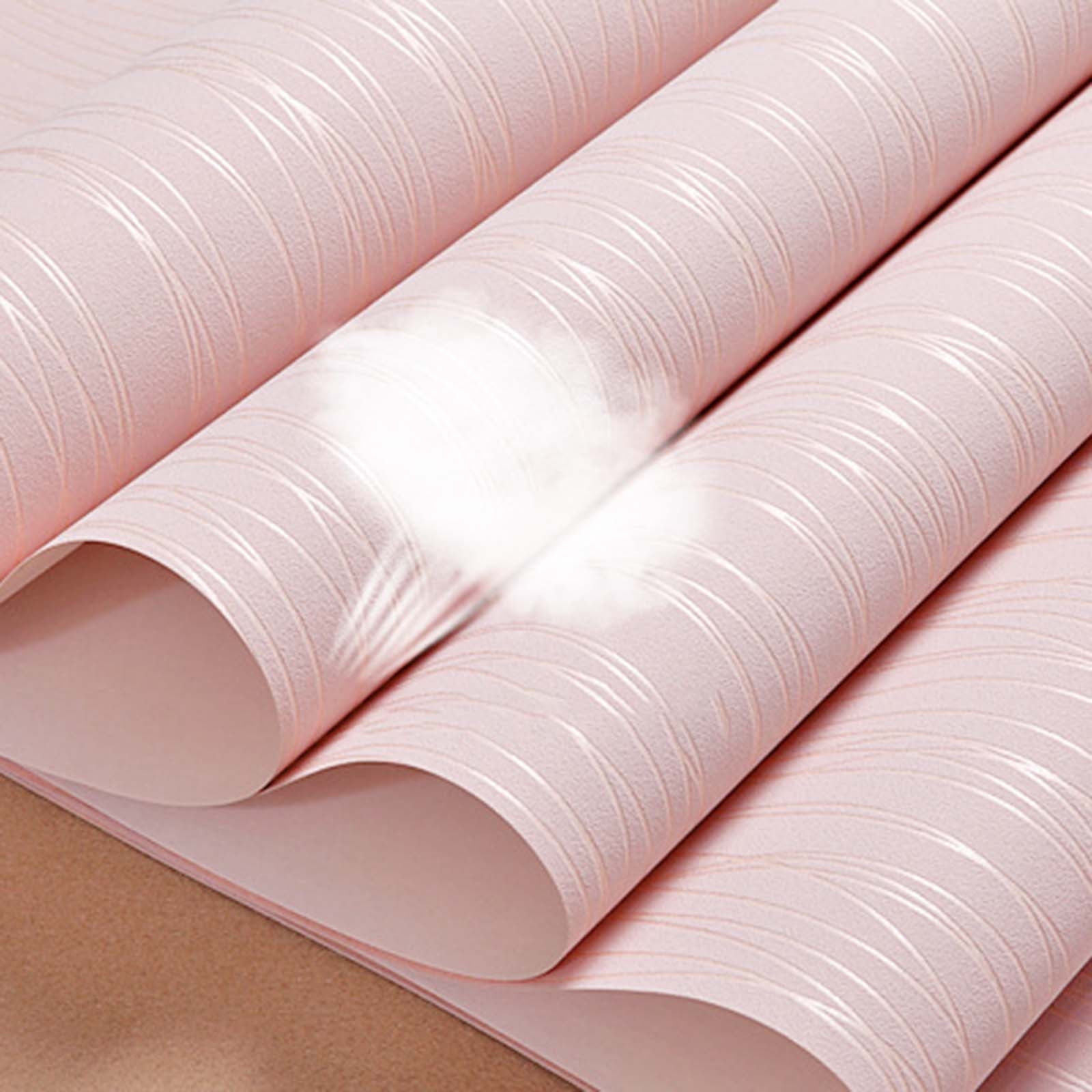 Lksixu Embossed Stripes Wallpaper, 3D Textured Peel and Stick Contact Paper for Home Decor (Pink, 21 in x 33 ft) g40f2