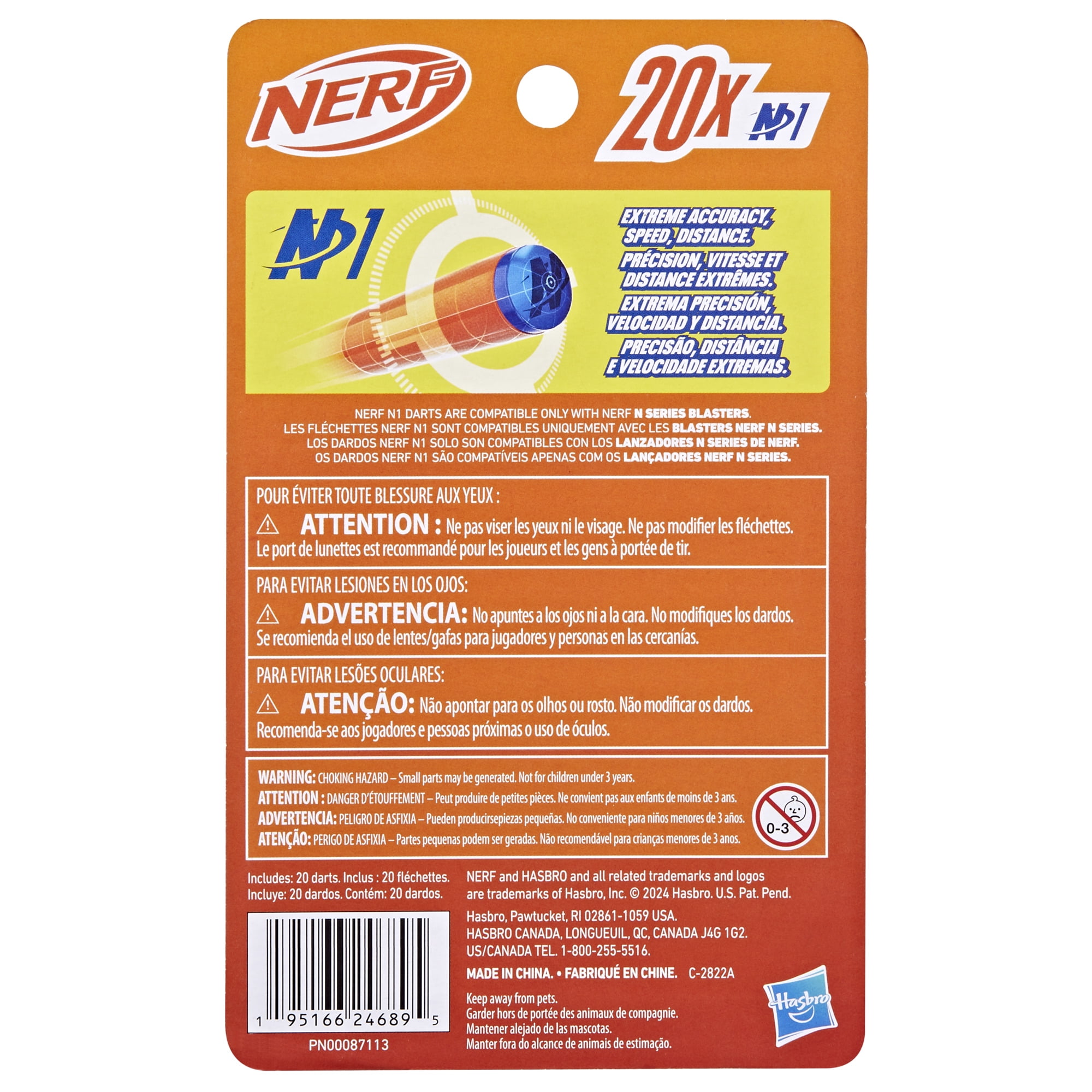 Nerf N Series N1 Foam Darts, High-Performance Refill Pack for N Series Blasters (20 Count) rfj82