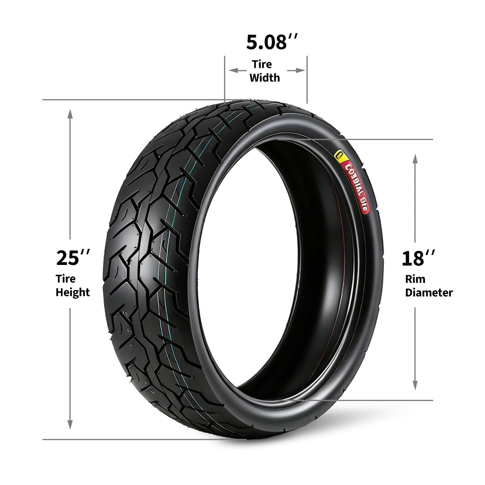 MERXENG 130/70-18 Motorcycle Front Tire, High-Performance Street Tire for Cruiser & Touring (Black, 18 in) mclvm