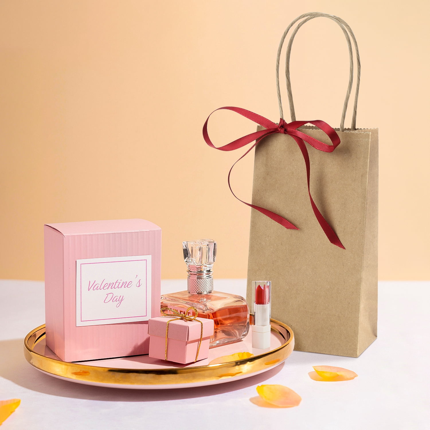 BagDream Mini Kraft Paper Gift Bags with Handles for Party Favors and Retail (Brown, 100 Pack, 3.5x2.4x6.7 in) hig67