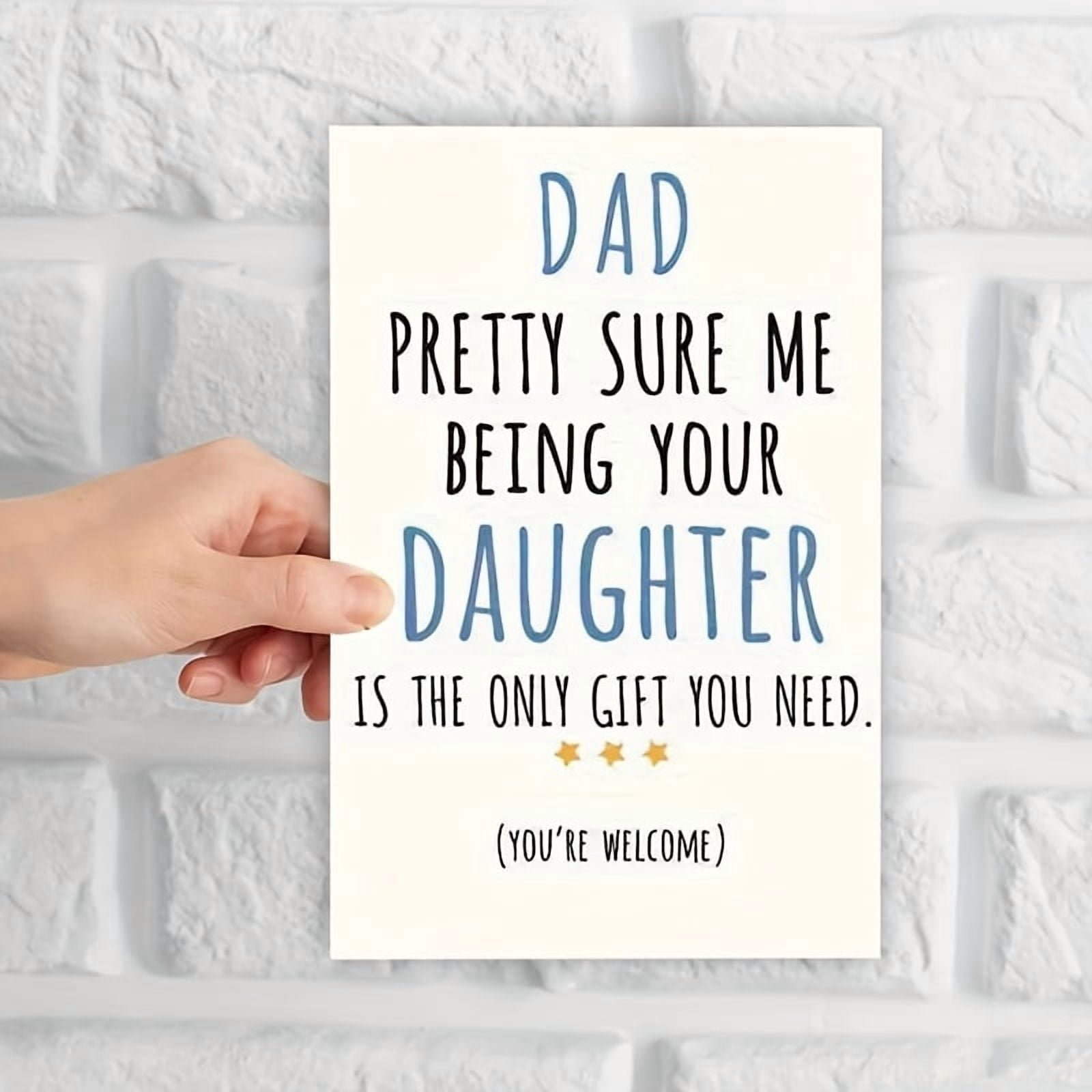 yangjh Witty Father's Day Greeting Card with Envelope (Black, 5 in x 7 in) 03w5d