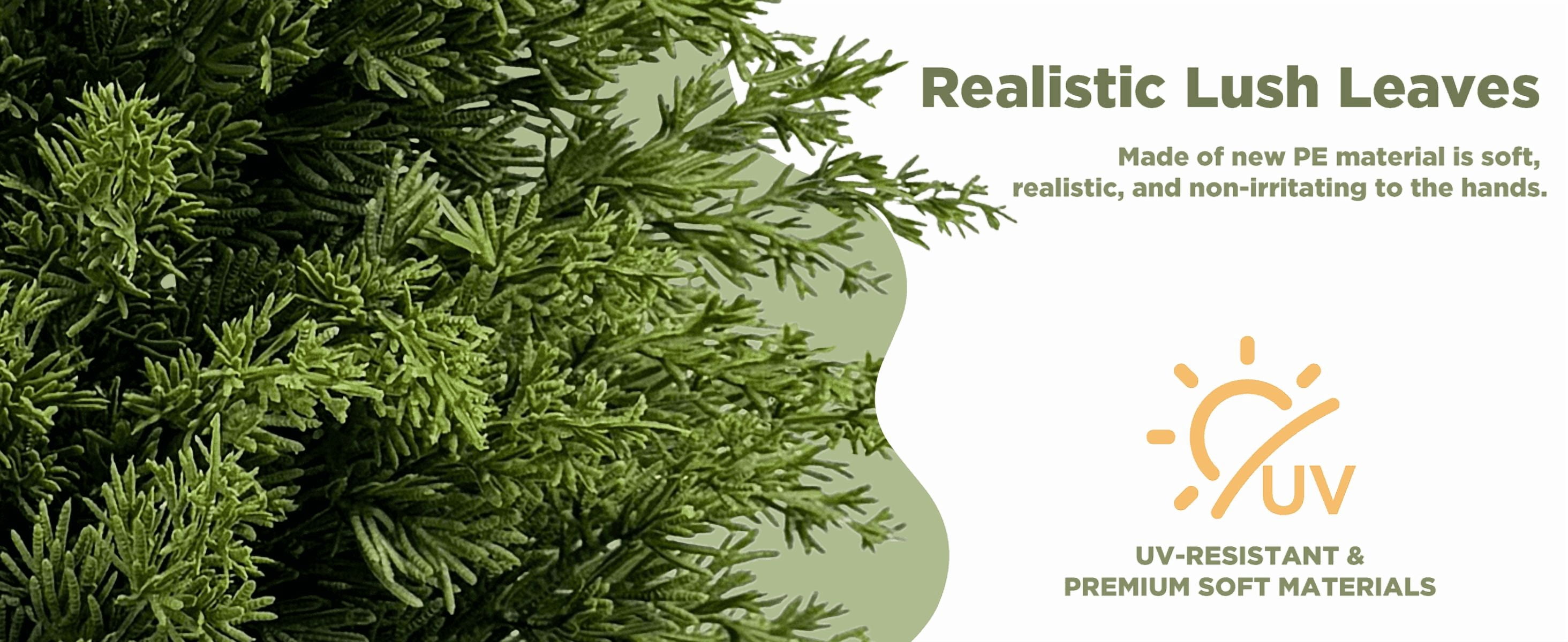 Olivivi Artificial Cedar Topiary Tree for Indoor and Outdoor Home Decor (Green, 25 in, 2 Pack) c1eu8