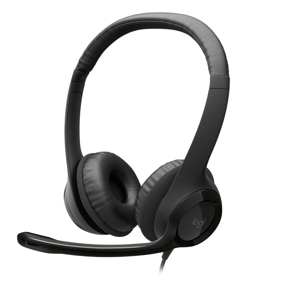 Logitech H390 Wired USB Headset with Noise-Cancelling Microphone and In-Line Controls (Black, 6.23 ft Cable) 1s6g6