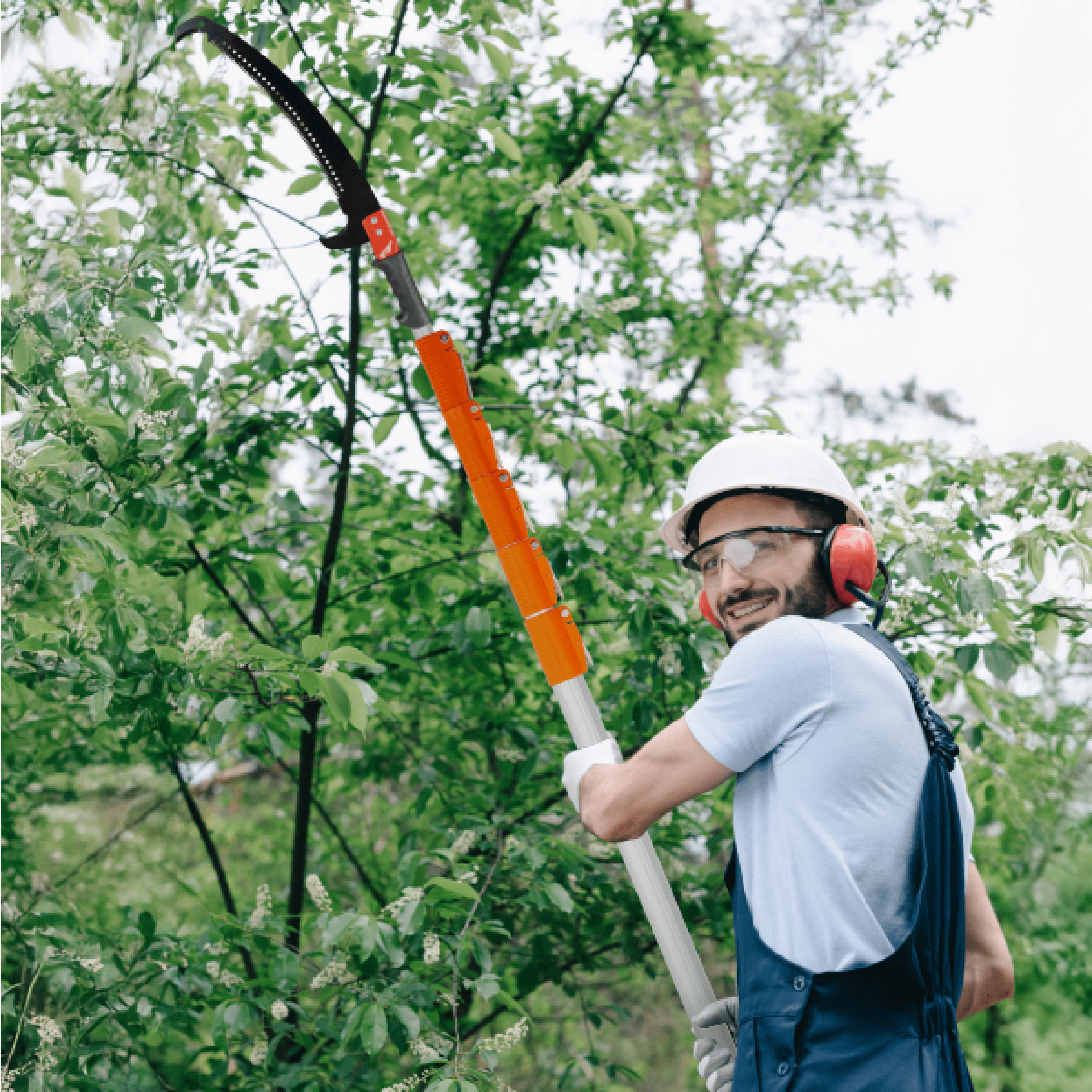 Ktaxon 12FT Telescoping Pole Saw, Manual Tree Trimmer with Carbon Steel Blade (Orange, 12 ft) 4r5o6