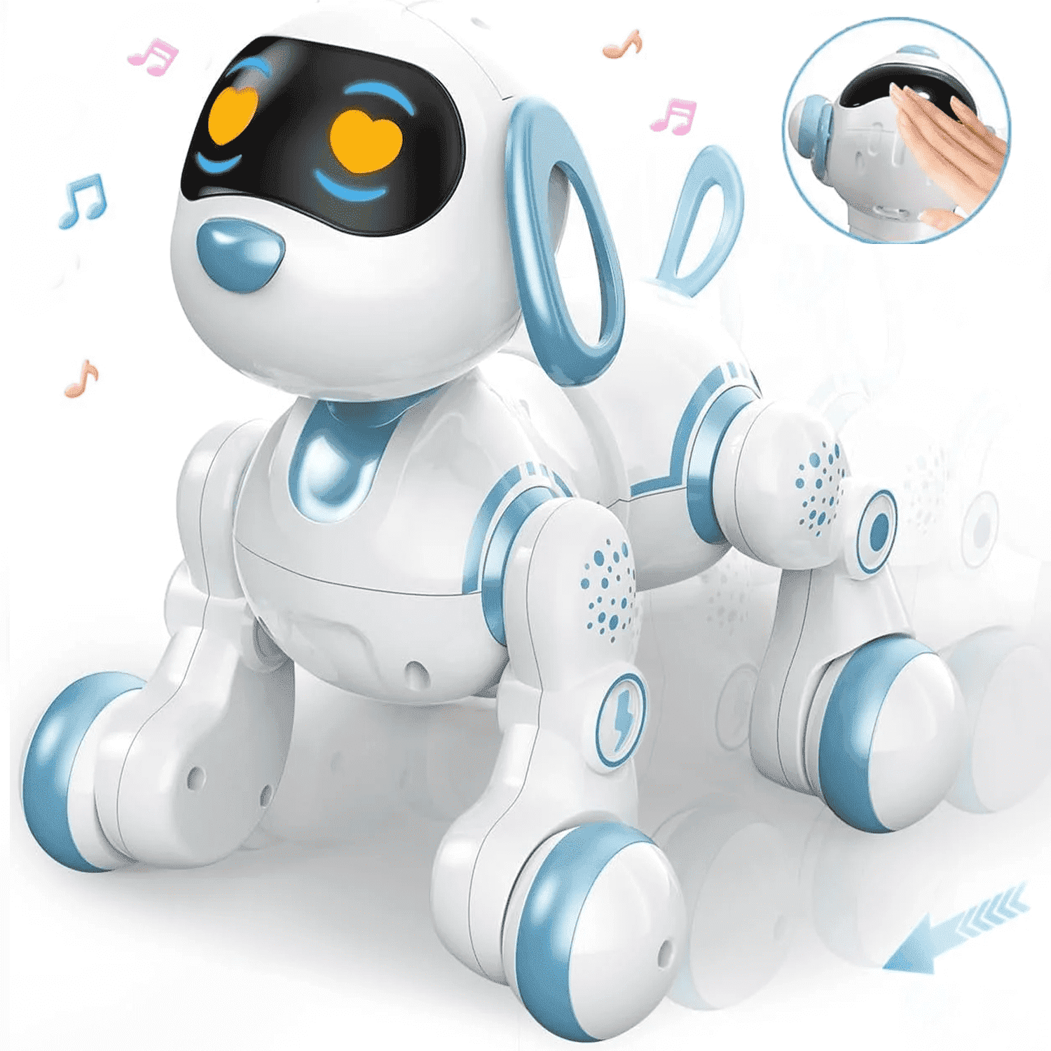 KIVDIT Programmable Remote Control Robot Dog, Interactive RC Toy with Singing and Dancing (Blue, 1 Pack) mqvfv