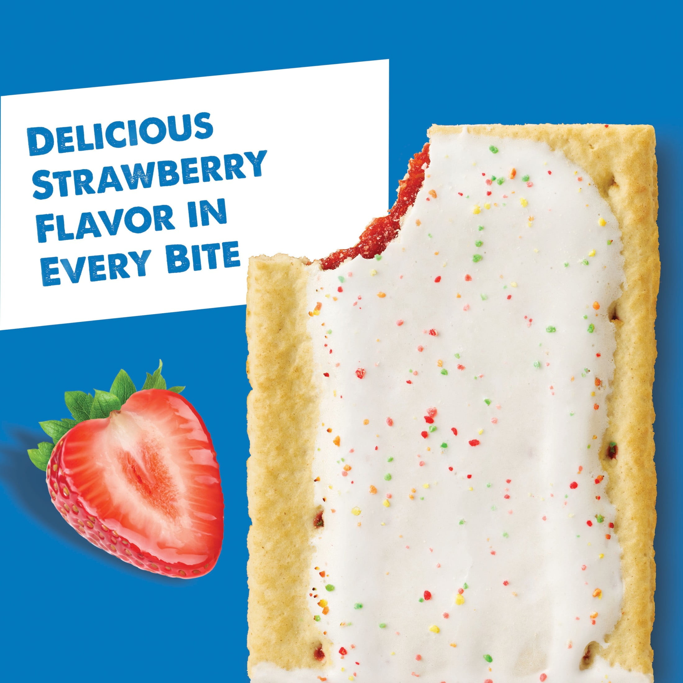 Pop-Tarts Frosted Strawberry Toaster Pastries, Breakfast Snack, Sweet Fruit Filling (27 oz, 16 Count) ev641