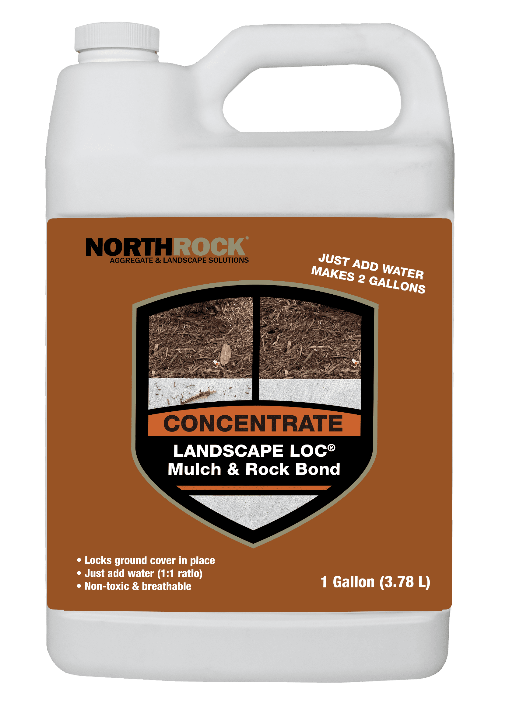 Landscape Loc Mulch and Rock Bond Stabilizing Adhesive for Landscaping (White, 1 Gallon) hfna3