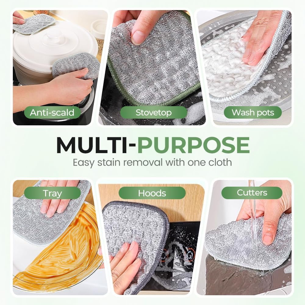 SturdyPro All-Purpose Metal Scrubbing Pads, Non-Scratch Wire Dish Cloths for Kitchen Cleaning (Silver, 10-Pack) j9191 - Image 6