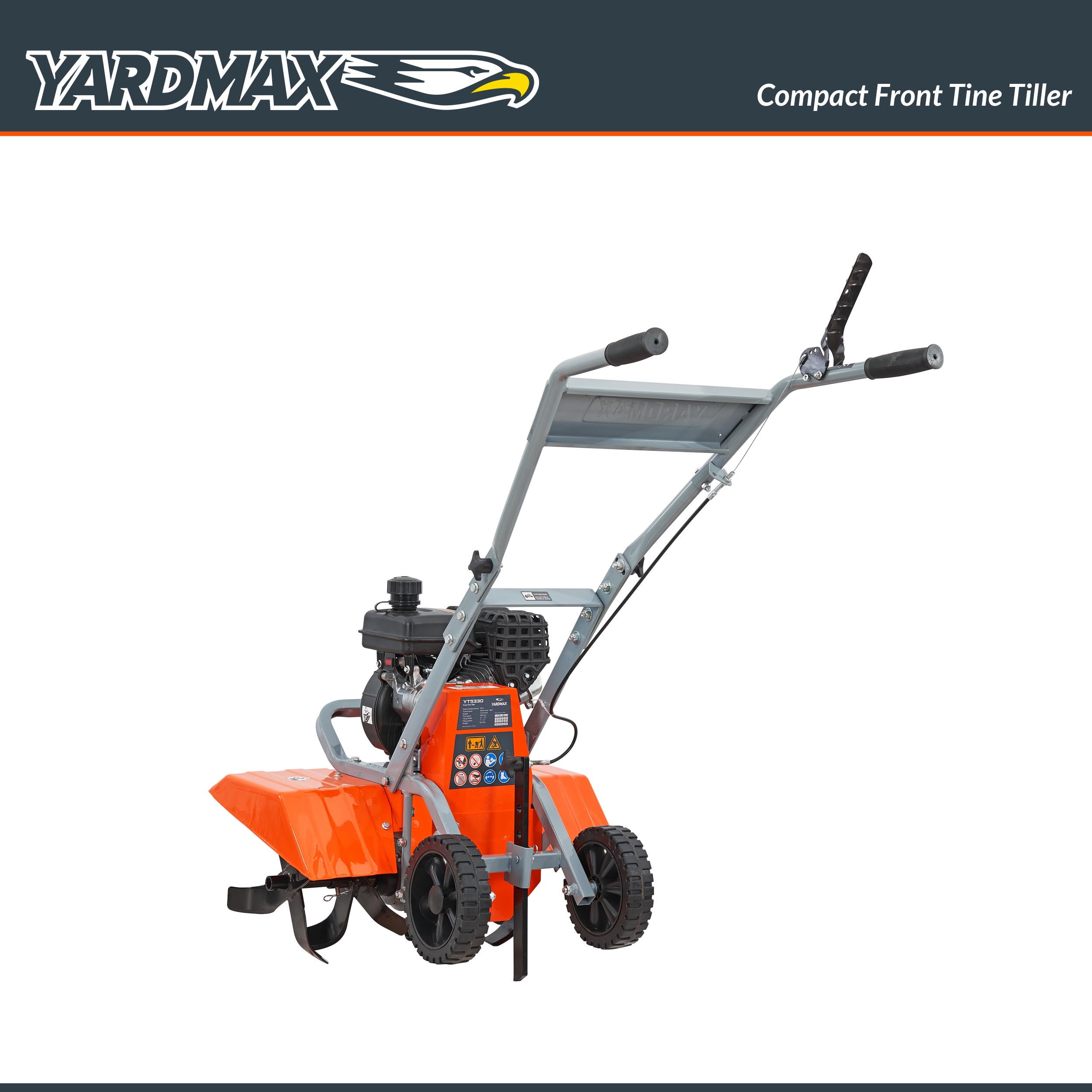 Yardmax Compact Front Tine Tiller (80cc, 21 in Tilling Width) uww0y