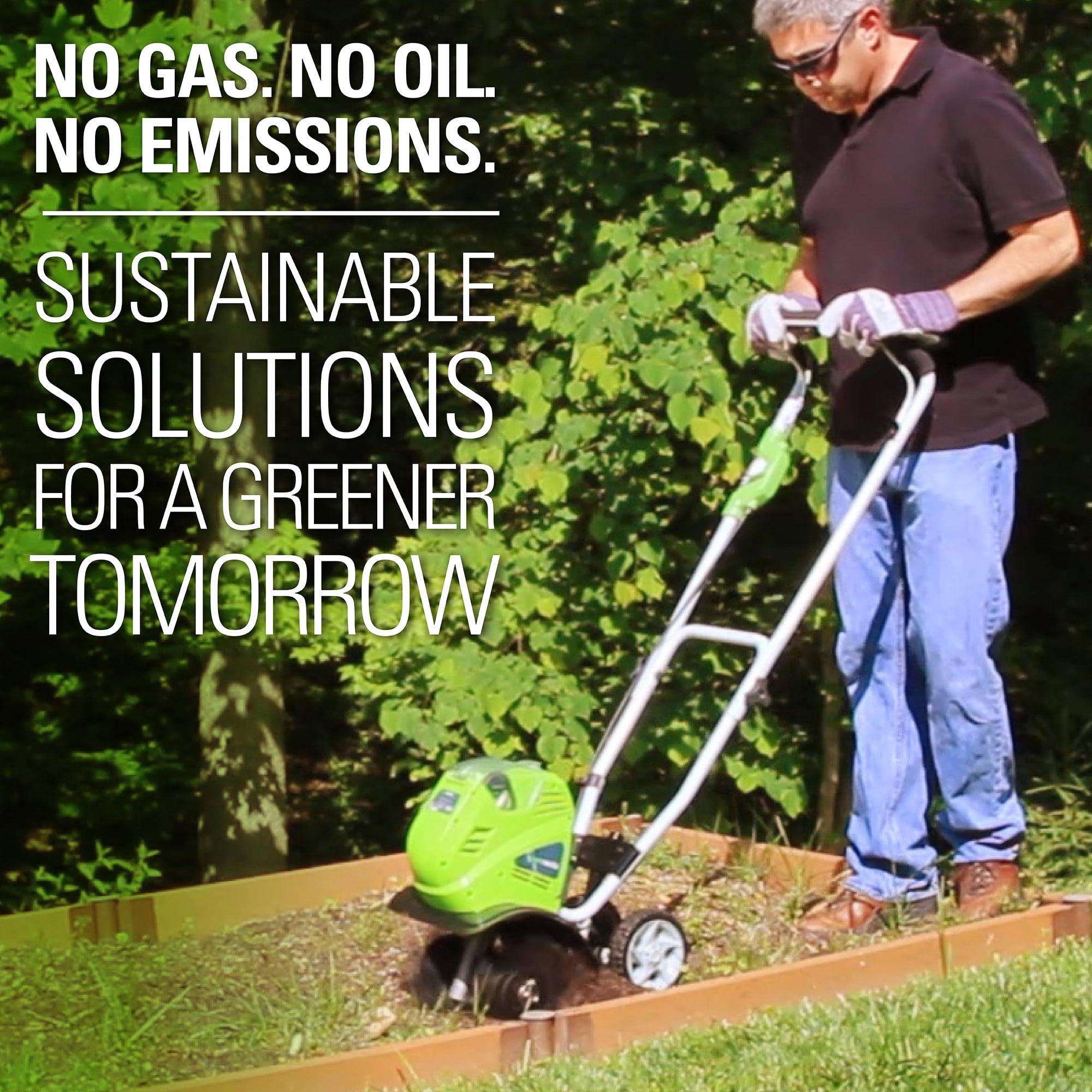 Greenworks 40V Cordless Cultivator and Tiller with 4.0Ah Battery and Charger (Green, 10 in) adbmh