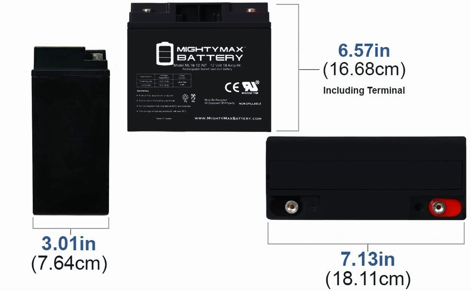 Mighty Max Battery 12V 18AH Sealed Lead Acid Replacement for Bright Way BW-12180 (7.13 in x 3.01 in x 6.57 in) qfmz9
