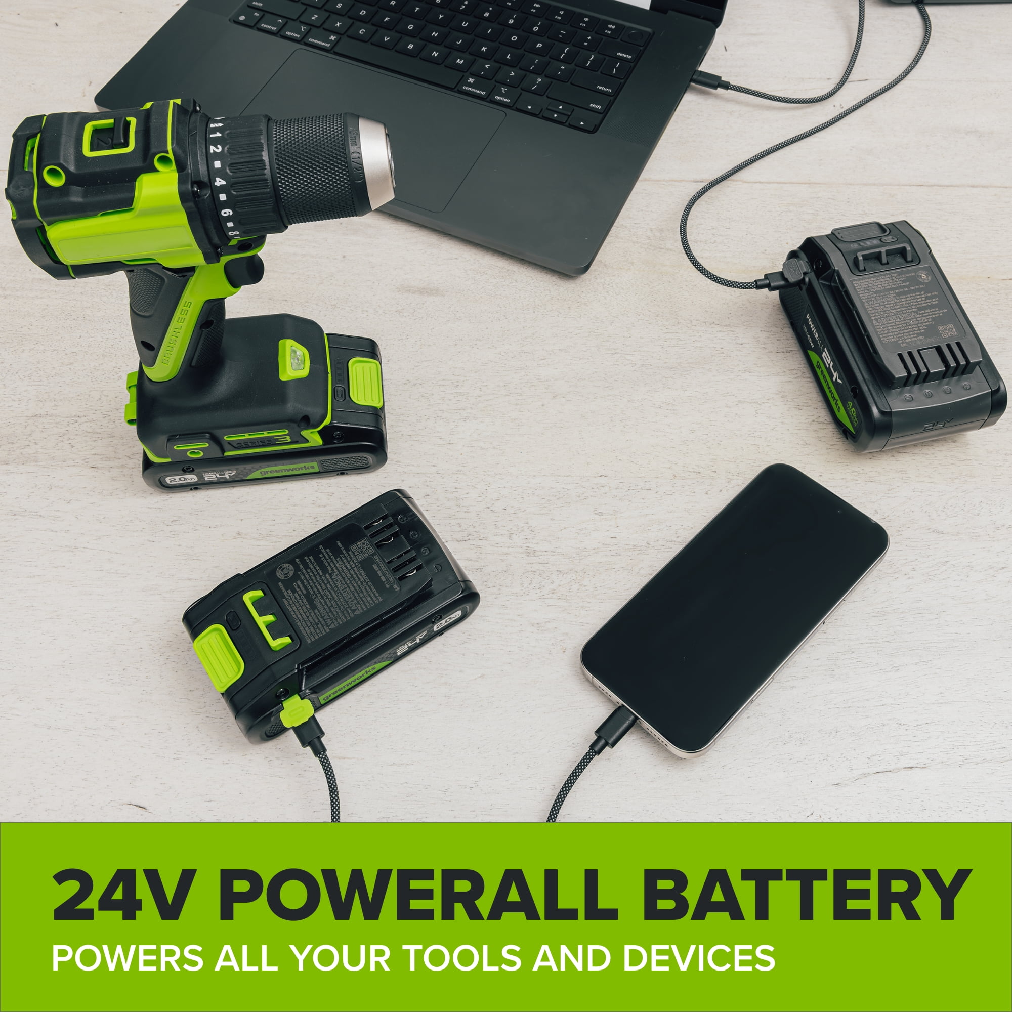 Greenworks 24V 2-Piece Power Tool Combo Kit with Drill and Impact Driver (12-Piece Accessory Set) 561dv