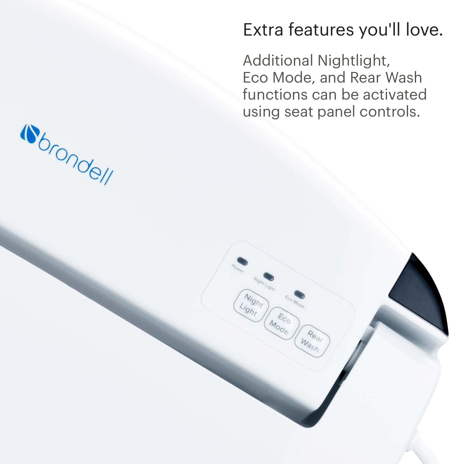 Brondell Swash SE600 Bidet Toilet Seat for Round Toilets, Heated Seat with Warm Air Dryer and Nightlight (White) 3ayz2