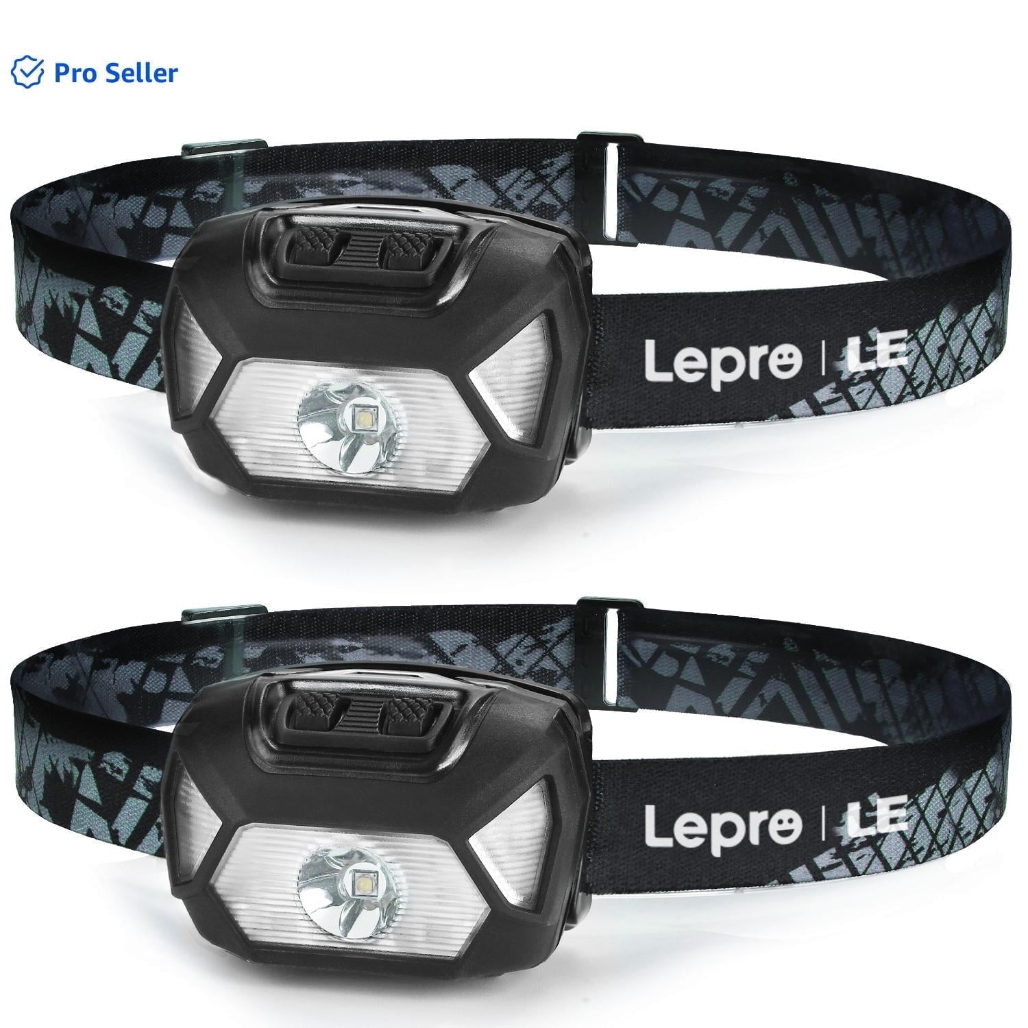 Lepro LED Headlamp 2-Pack, Waterproof Outdoor Headlight with 6 Lighting Modes and Adjustable Headband (Red, 2-Pack) rxt1i
