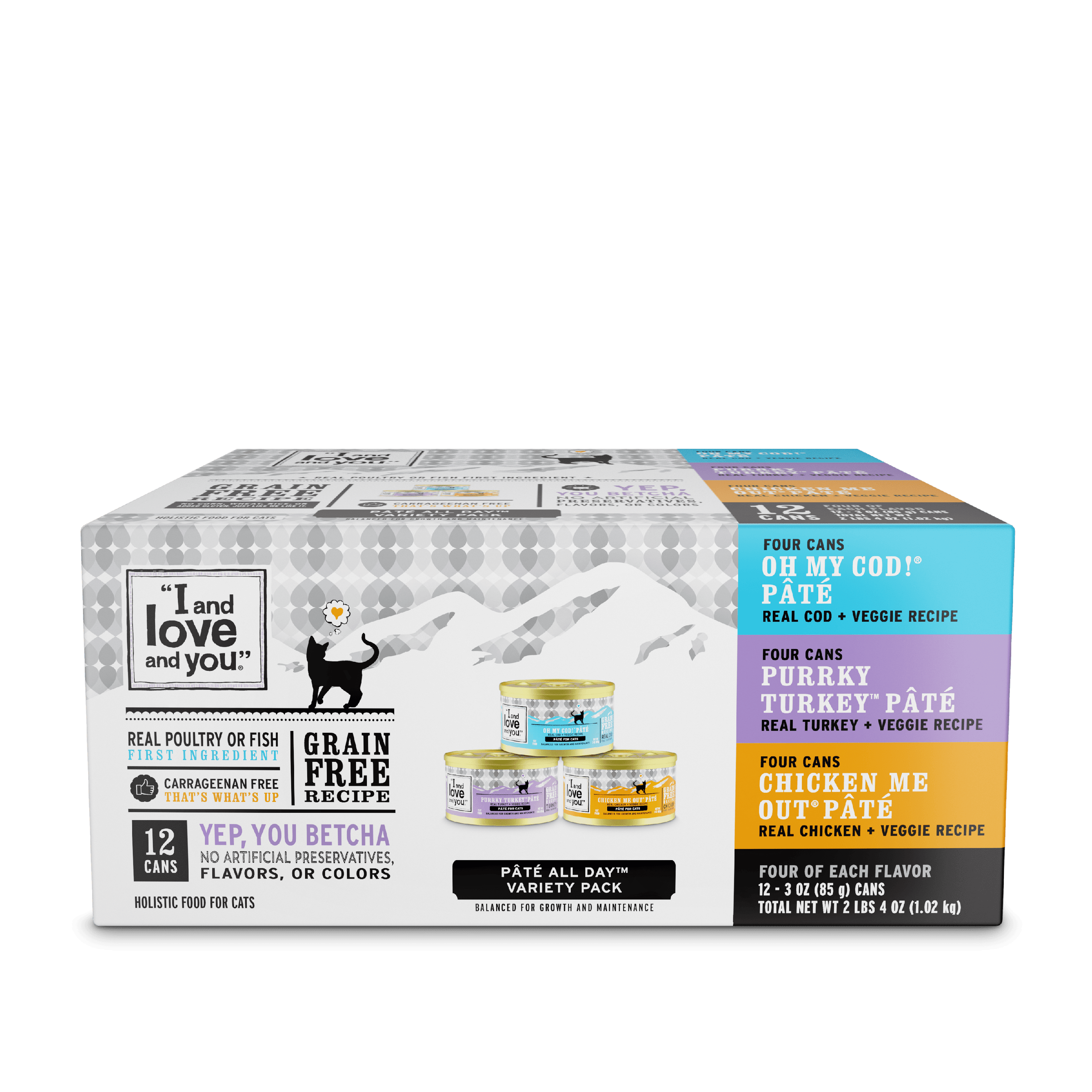 I and Love and You Pate All Day Variety Pack (Grain-Free Wet Cat Food, 24 Pack, 3 oz) 2xgh7