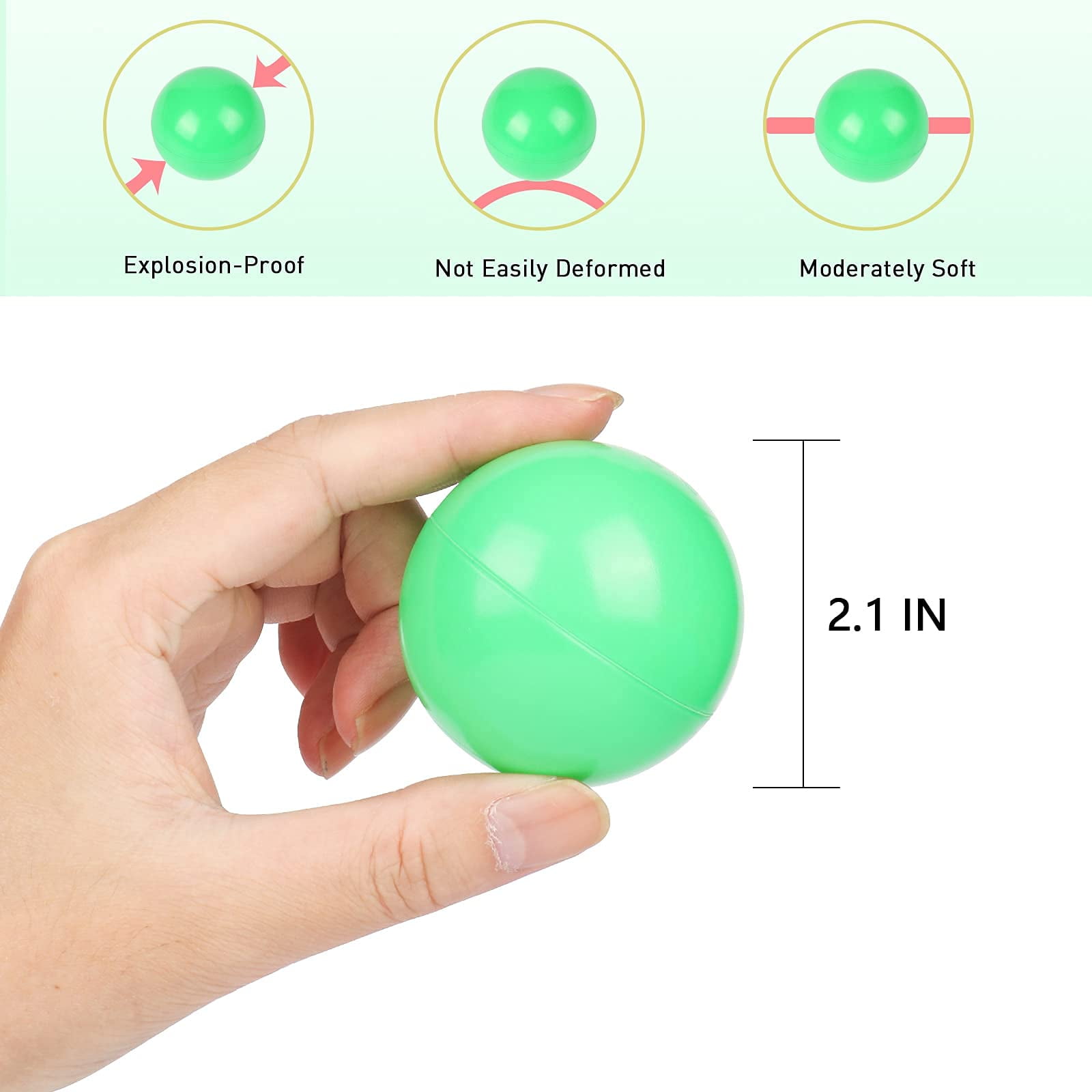 SCEINRET Plastic Ball Pit Balls for Kids, Crush-Proof Ocean Play Balls for Indoor and Outdoor Activity (Multi-Color, 100 Pack) fta8q