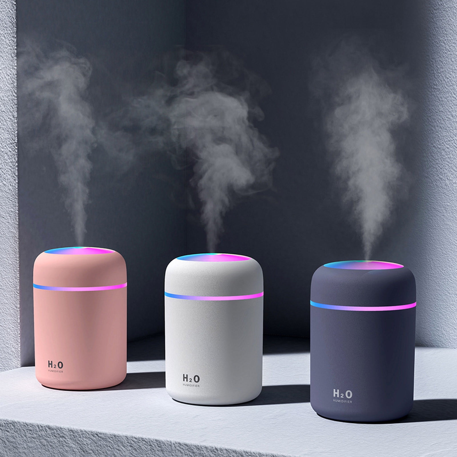 Wovilon Cool Mist Humidifier for Bedroom and Large Room with LED Night Light (Black, 10.14 fl oz) 6uvtt