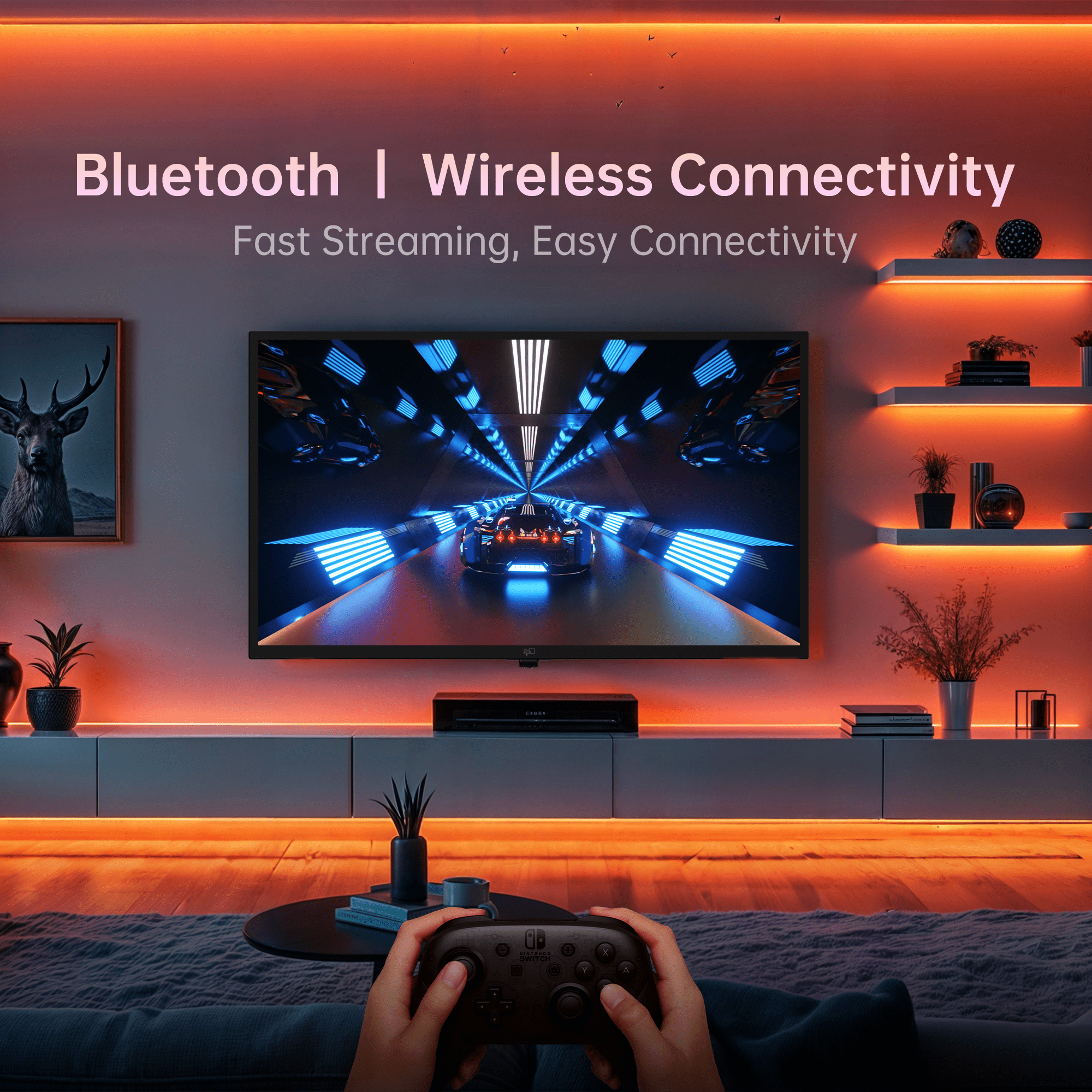 FPD 43-inch Smart TV, 1080P FHD Android TV with Built-in Chromecast, Dolby Audio, HDR 10, Voice Control (43 in) d9qk2