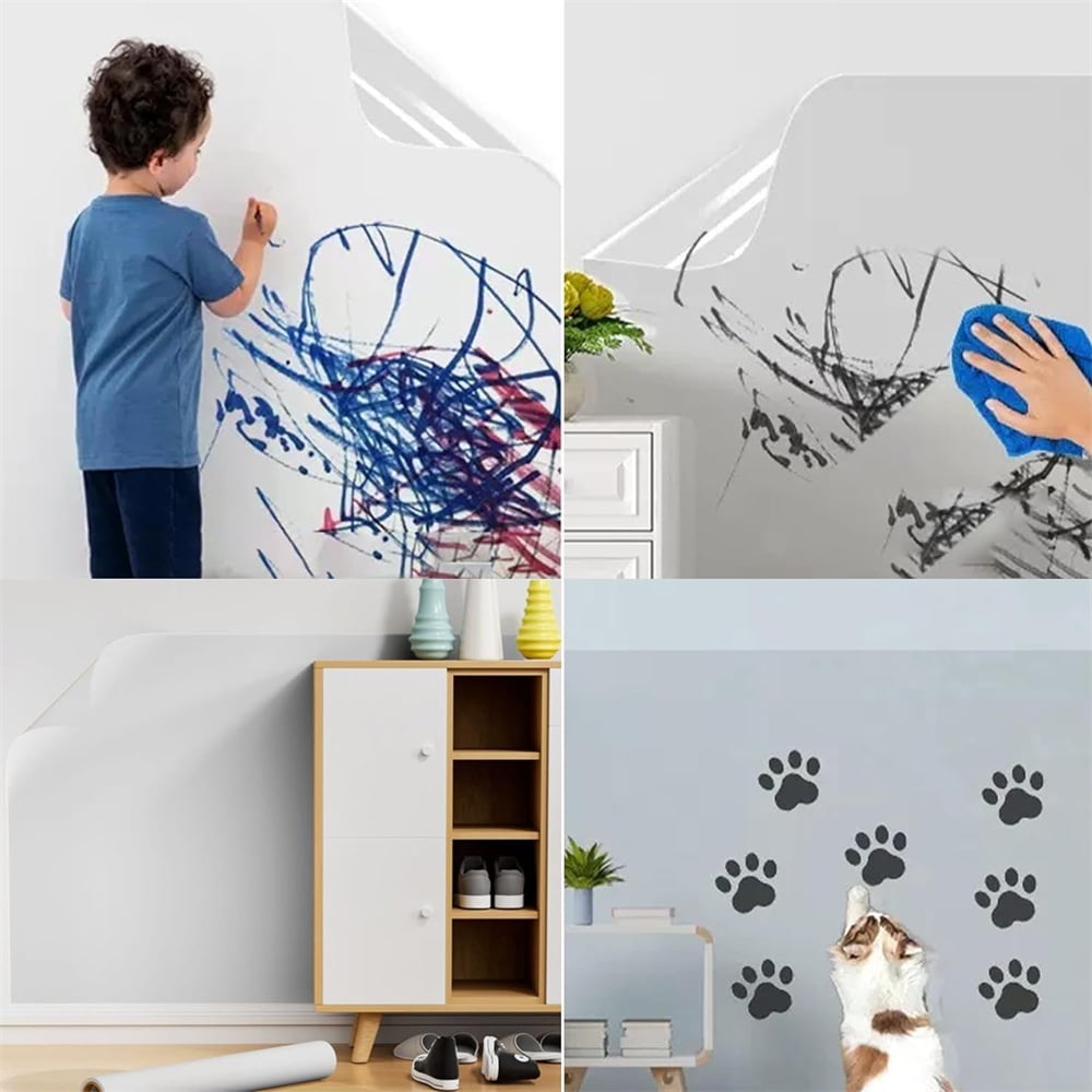 Artrylin Clear Wall Protector Self-Adhesive Kitchen Backsplash Film (Clear, 23.6 in x 78.7 in) 3ip3h